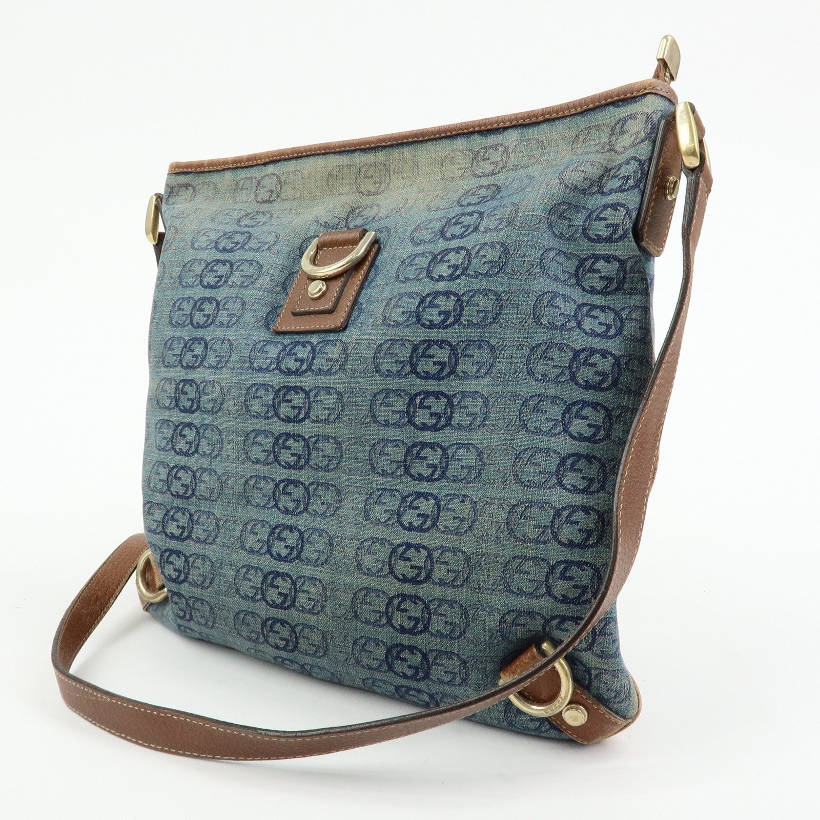 Gucci Abbey Crossbody Bag - Navy, Denim and Leather