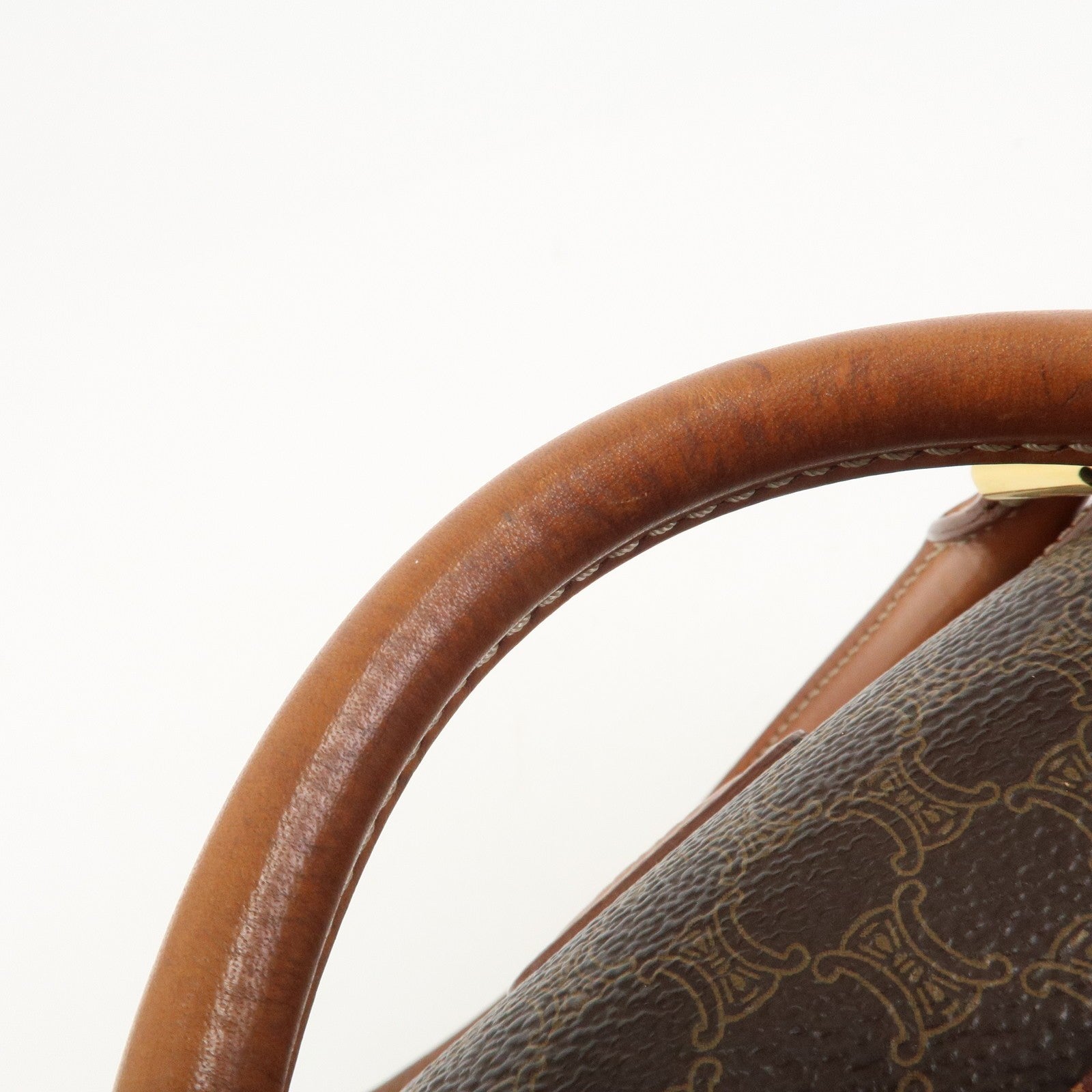 Celine Macadam Boston Hand Bag - Brown, PVC Leather