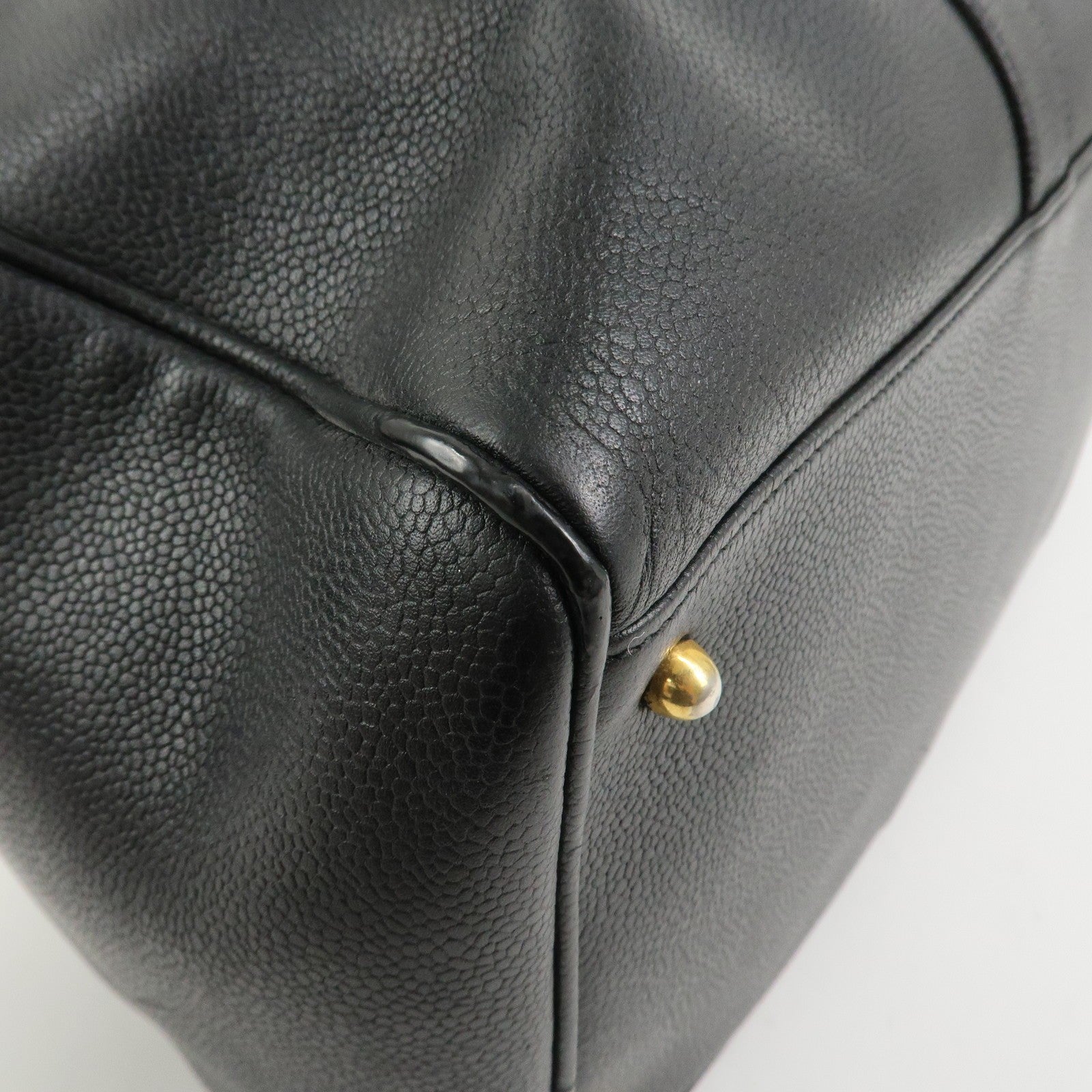 Chanel Coco Mark Caviarskin Boston Bag - Black, Leather
