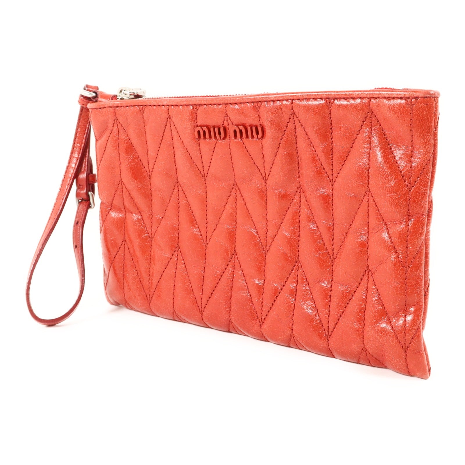 Miu Miu SHW Pouch - Red, Calfskin Leather
