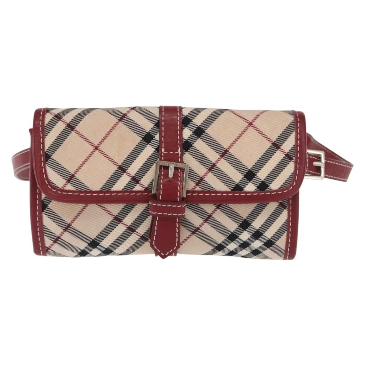 Burberry Nova Check Blue Label Waist Bag - Beige / Silver, Canvas