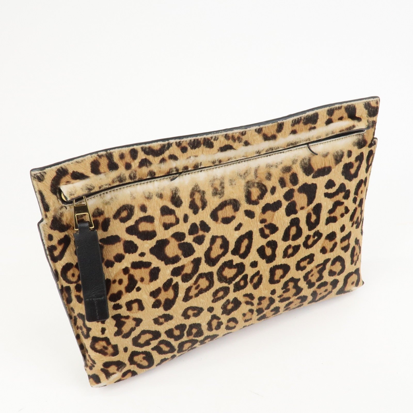 Loewe Anagram Logo Clutch Bag - Leopard, Unborn Calf Leather