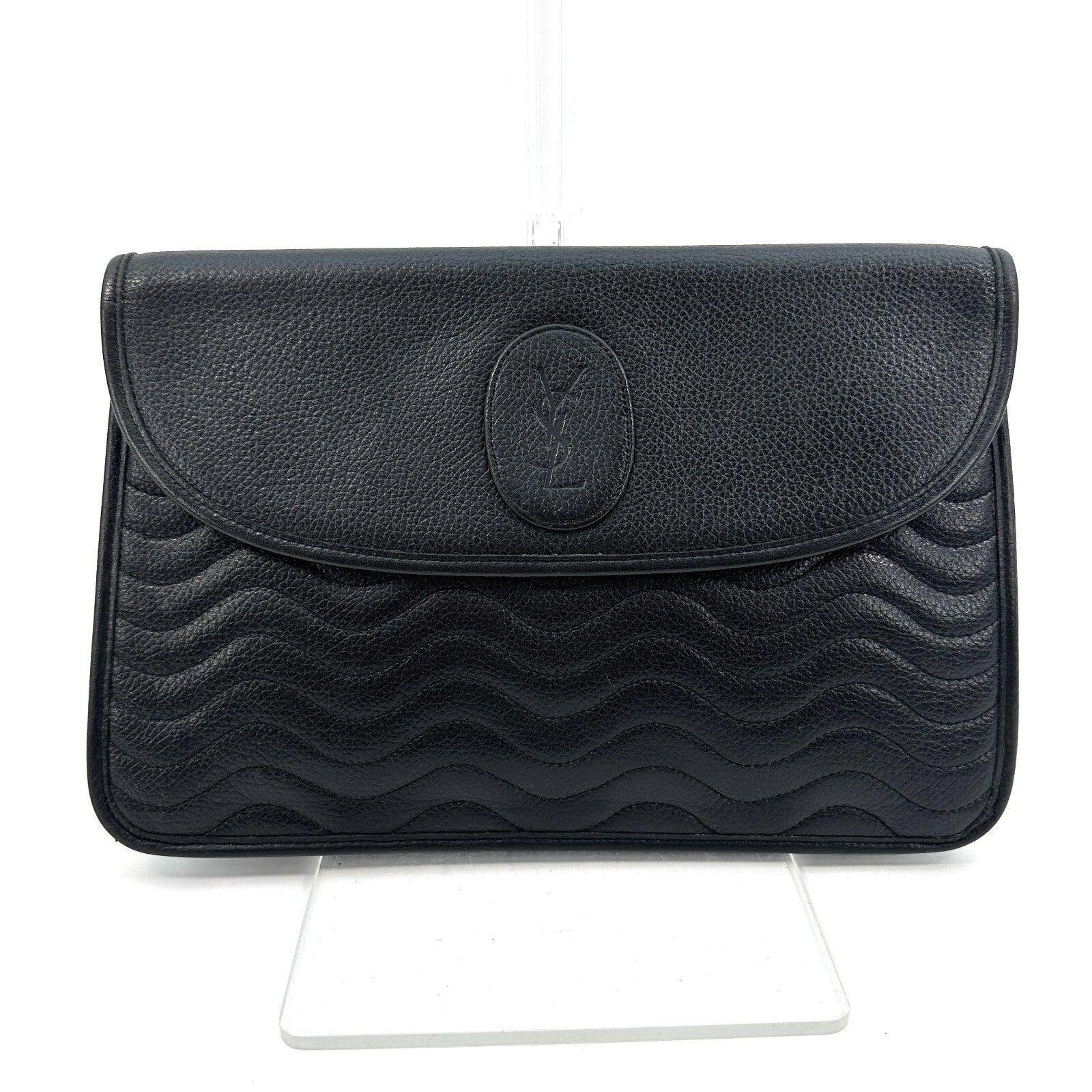 Saint Laurent Yves Clutch - Black, Leather