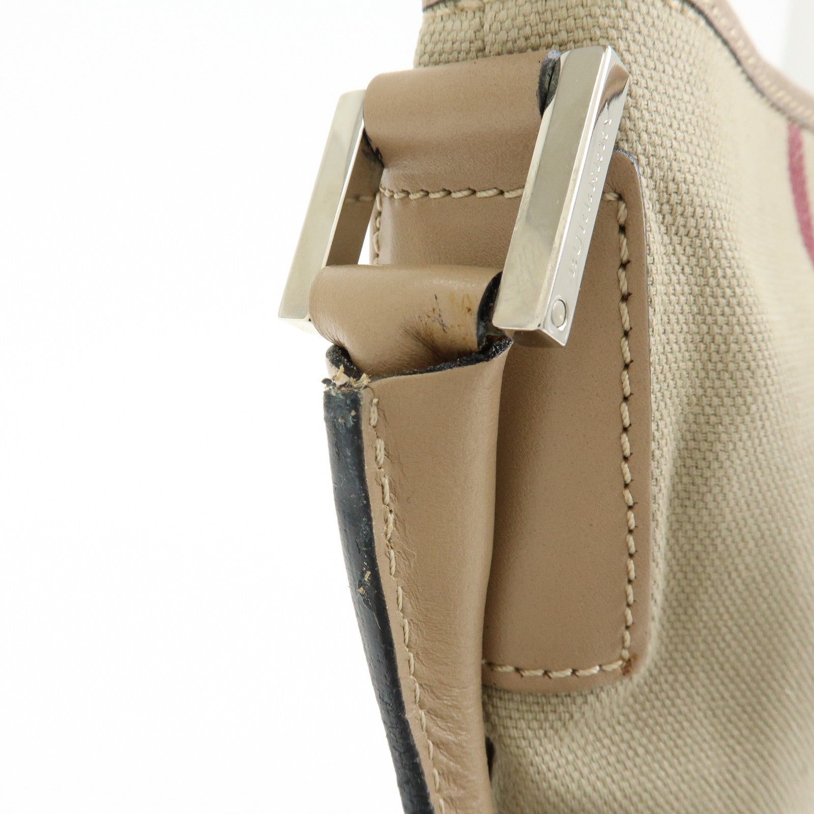 Burberry Nova Plaid Shoulder Bag - Beige, Canvas Leather