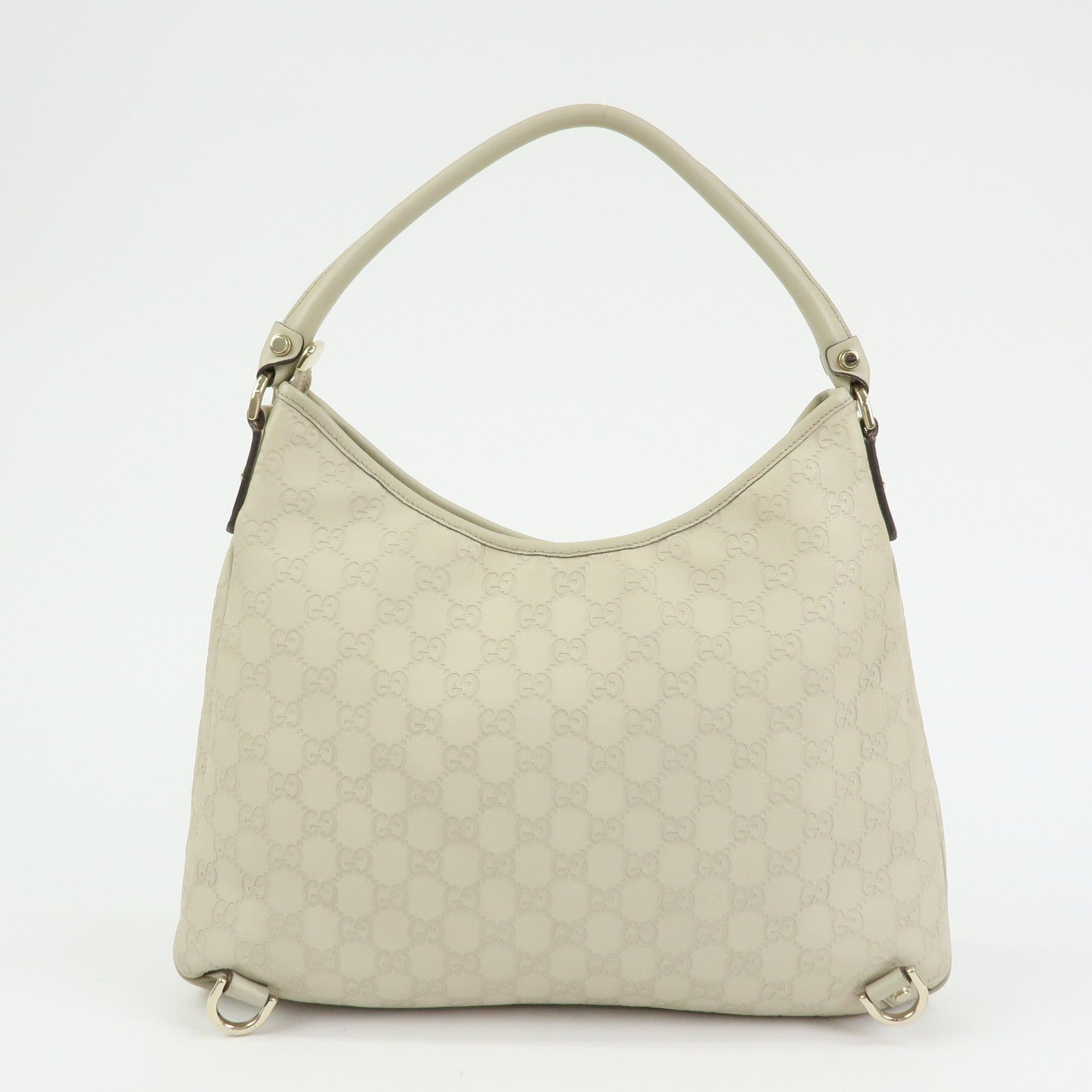Gucci Abbey Guccissima Shoulder Bag - White, Leather