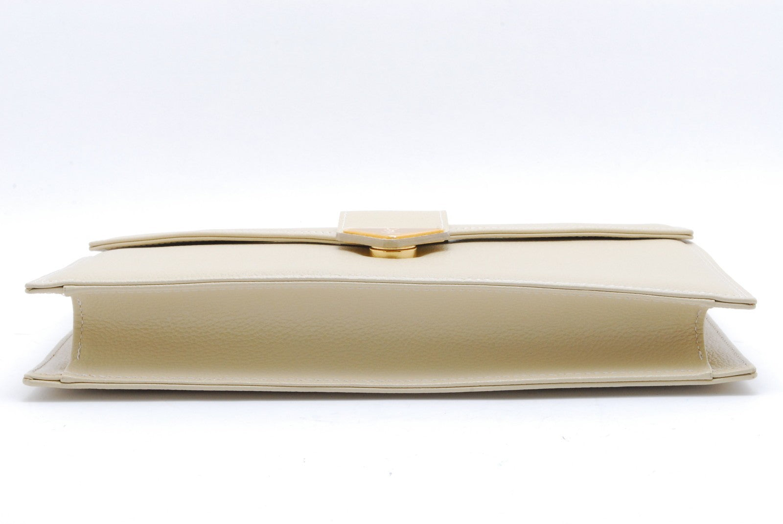 Saint Laurent Yves Saint Laurent Envelope Clutch Bag - Beige, Leather