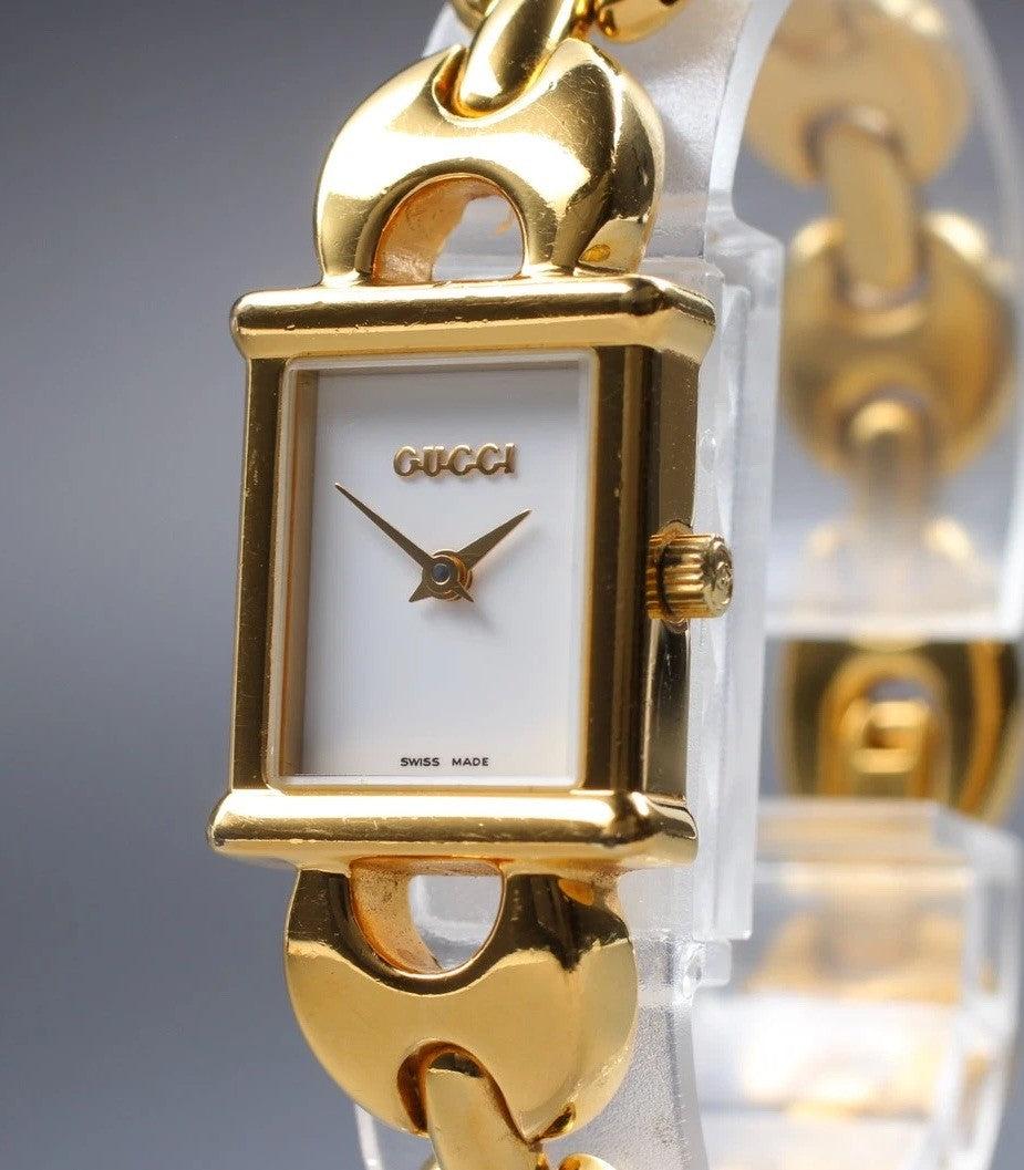 Gucci 1800L.2 Wristwatch - Gold, Stainless Steel, Leather