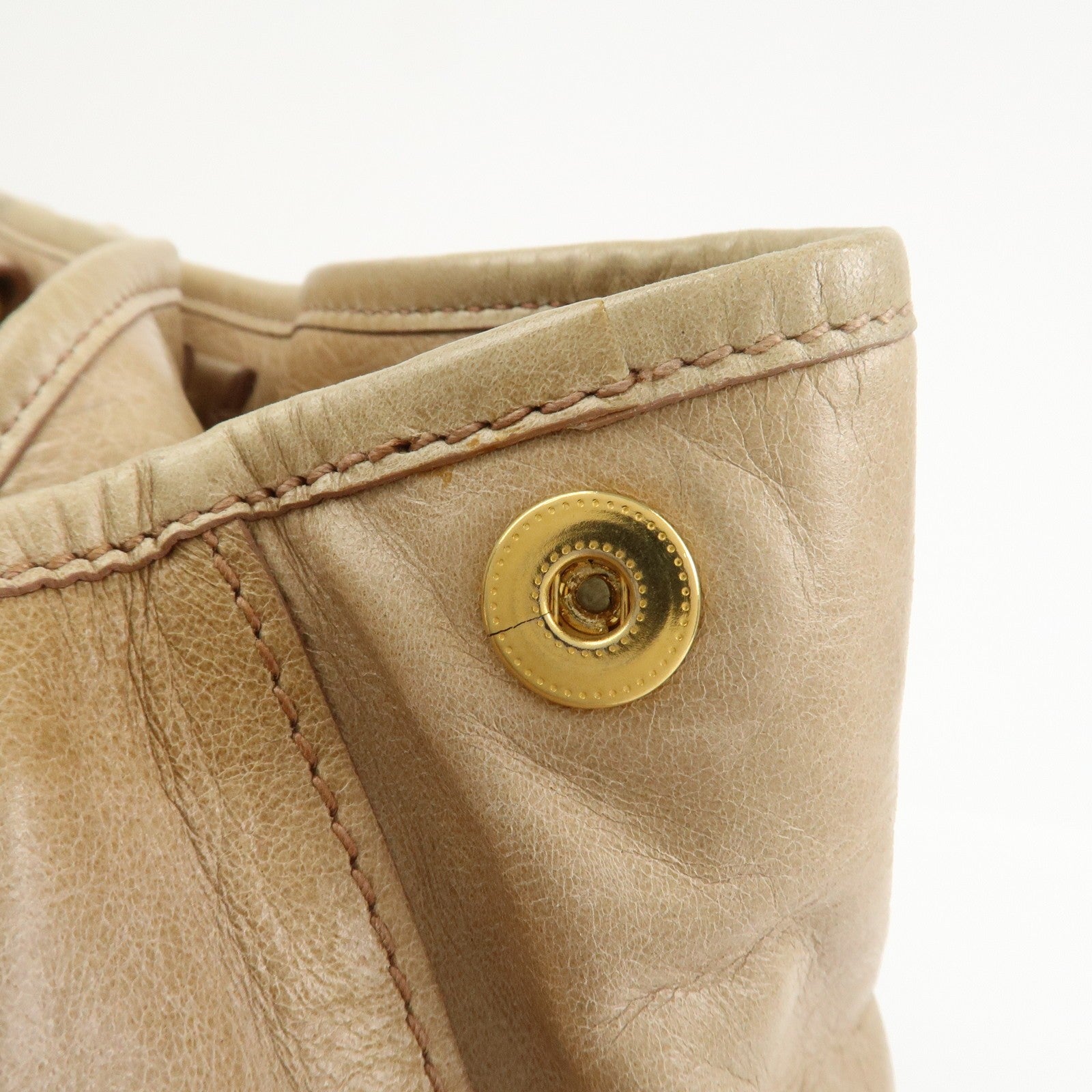 Miu Miu 2Way Hand Bag - Beige, Leather