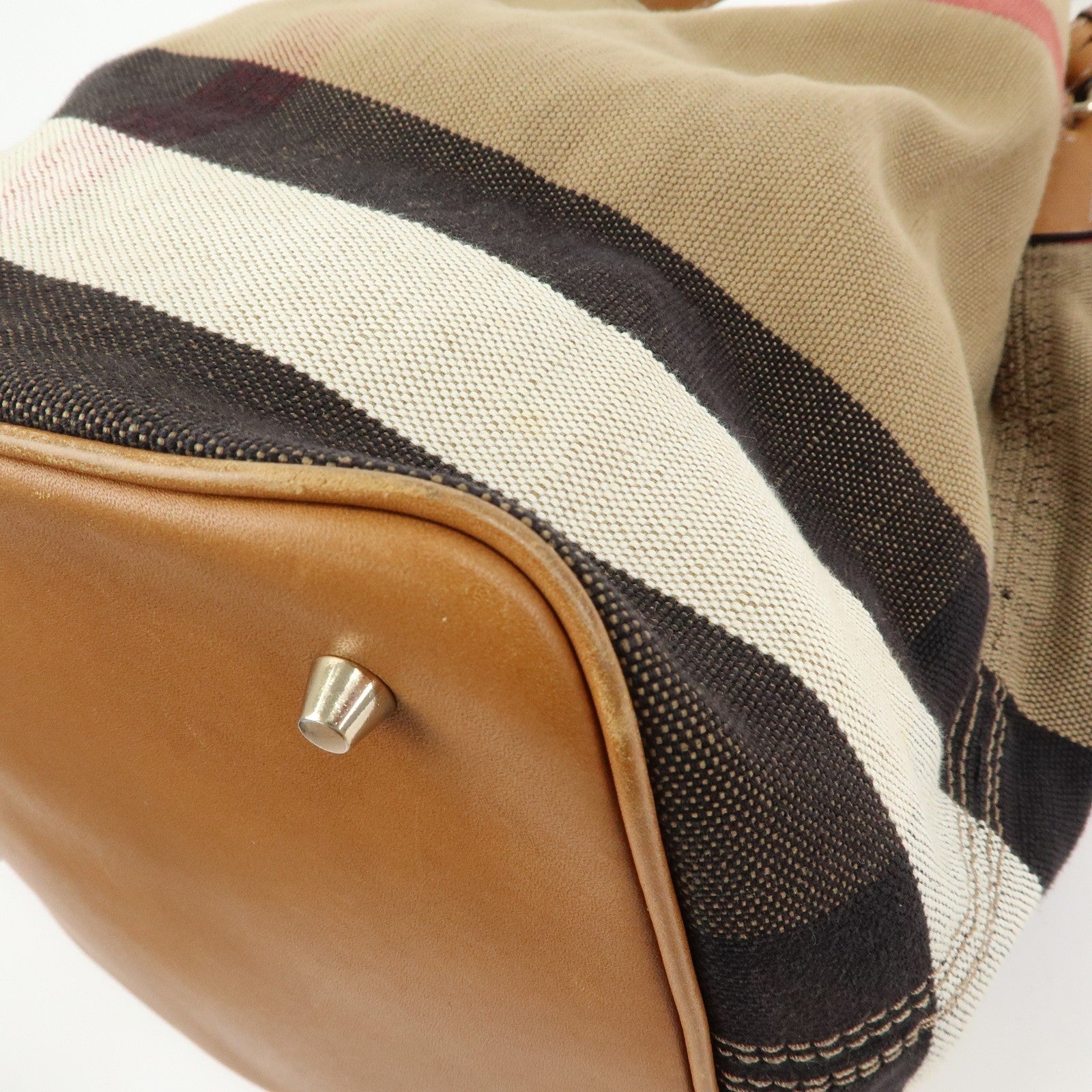 Burberry 2way Bag Shoulder Bag - Beige, Canvas and Leather
