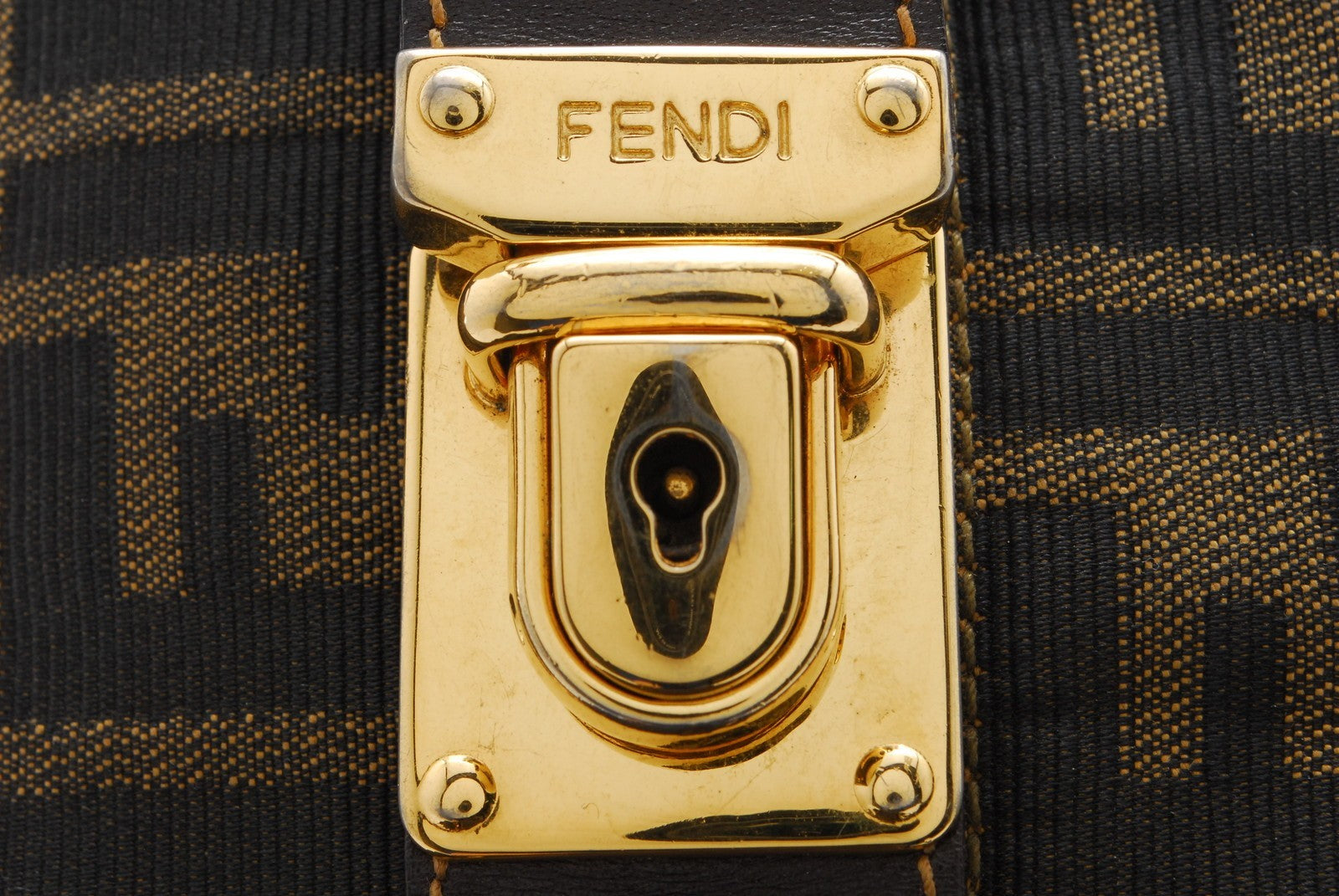 Fendi FF Vanity Hand Tote Bag - Gold, Canvas Leather