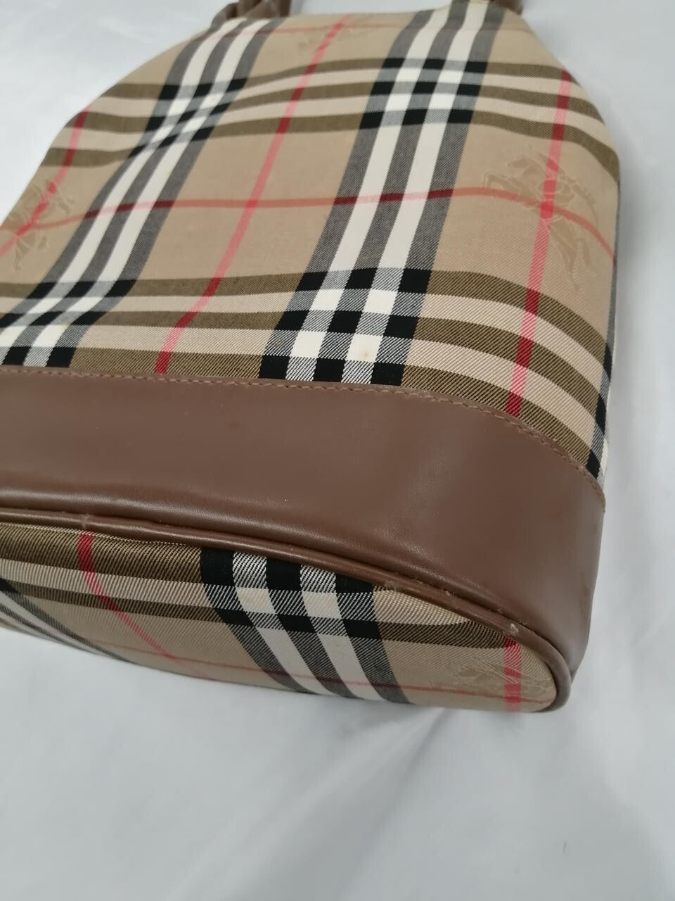 Burberry Nova Check Shoulder Bag - Brown Beige, Canvas Leather