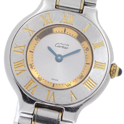 CARTIER Must21 Vantian SM Wristwatch - Silver / Gold, Stainless Steel/Gold Plated