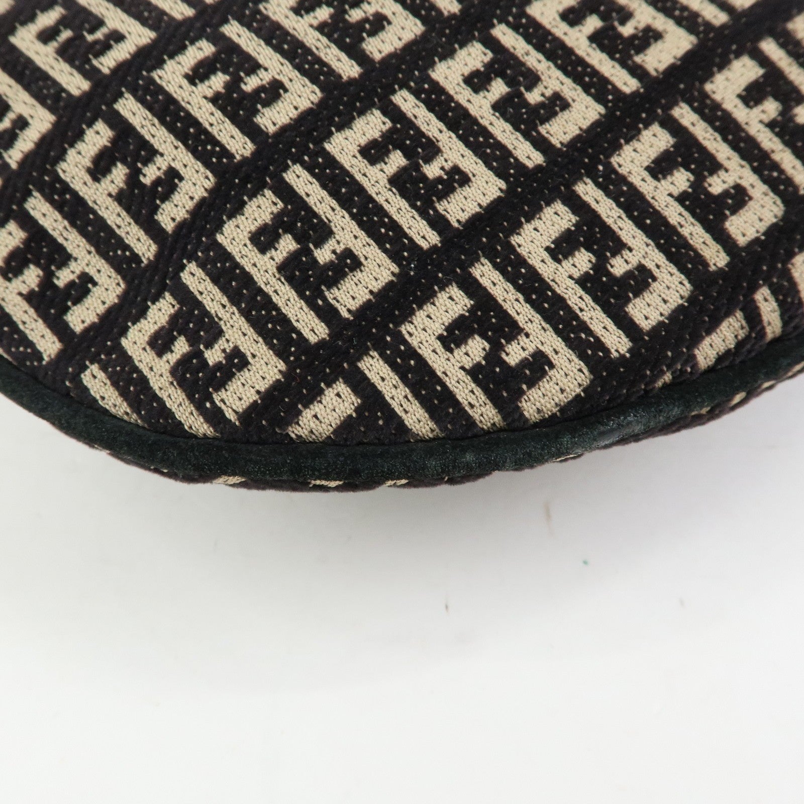 Fendi Shoulder Bag - Black and Beige, Jacquard Canvas and Suede