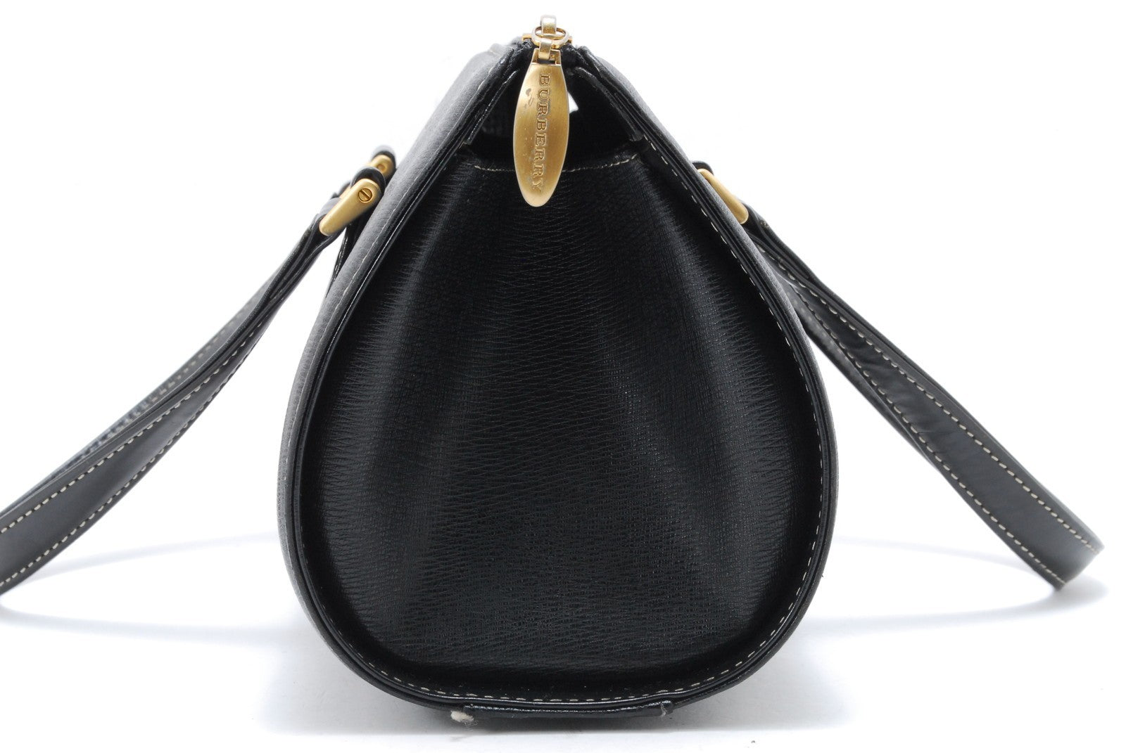 Burberry Vintage Hand Tote Bag - Black, Leather
