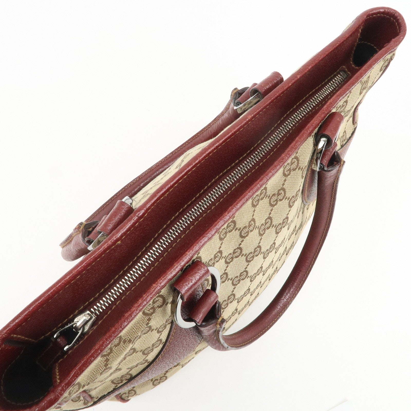 Gucci Tote Bag - Beige Bordeaux, GG Canvas Leather