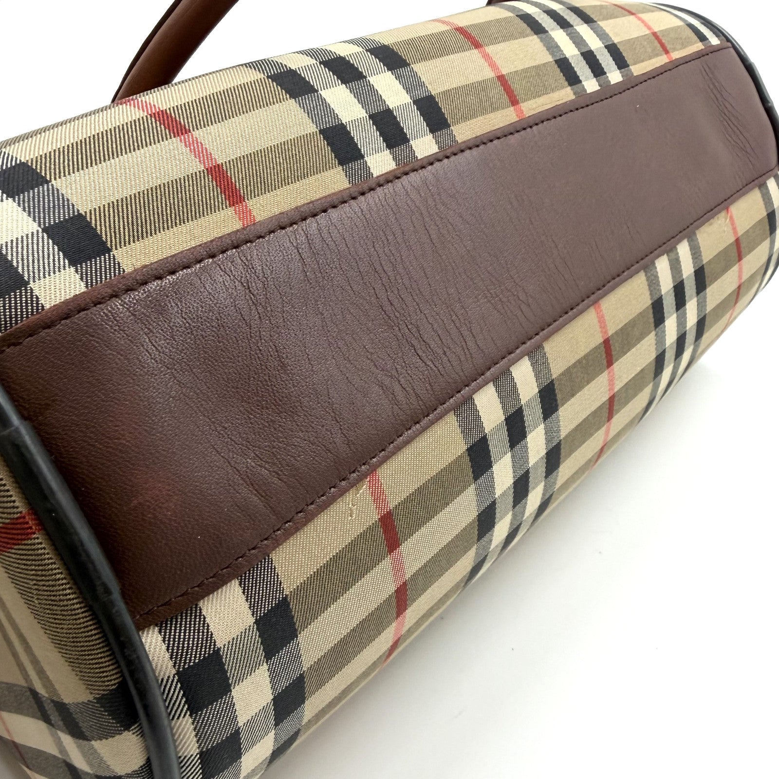 Burberry Nova Check Shadow Horse Shoulder Bag - Brown, Canvas