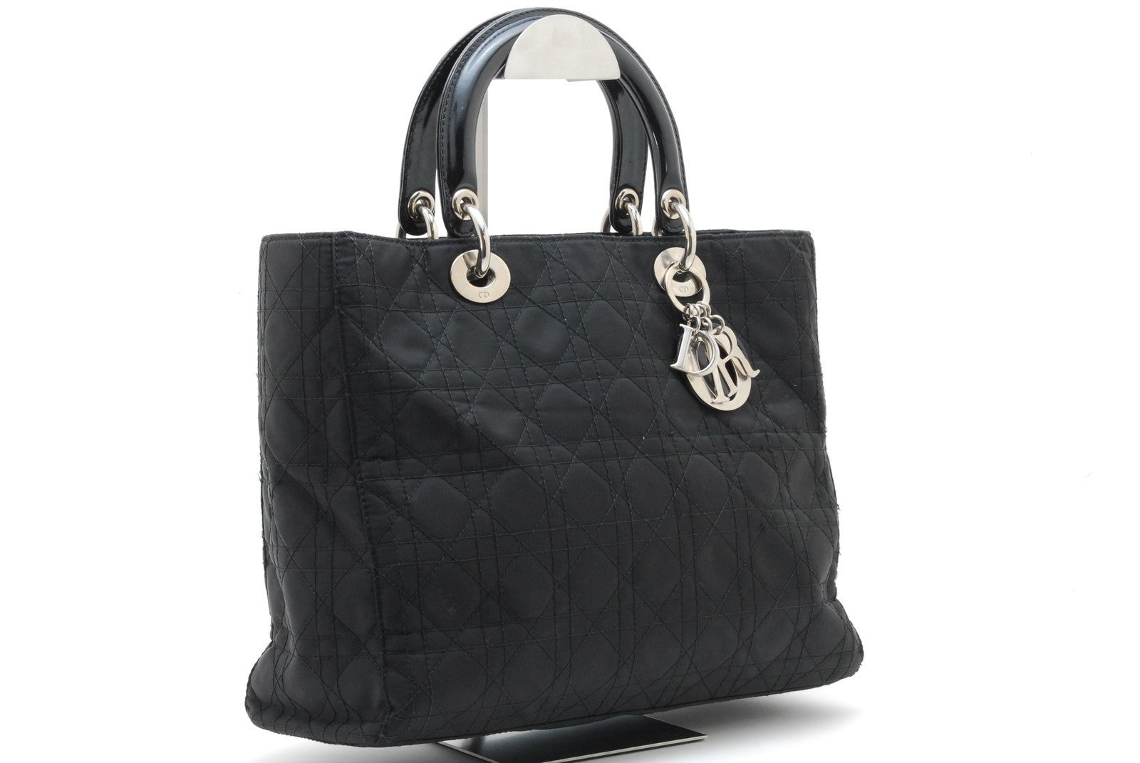 Christian Dior Lady Dior Tote Hand Bag - Black, Nylon