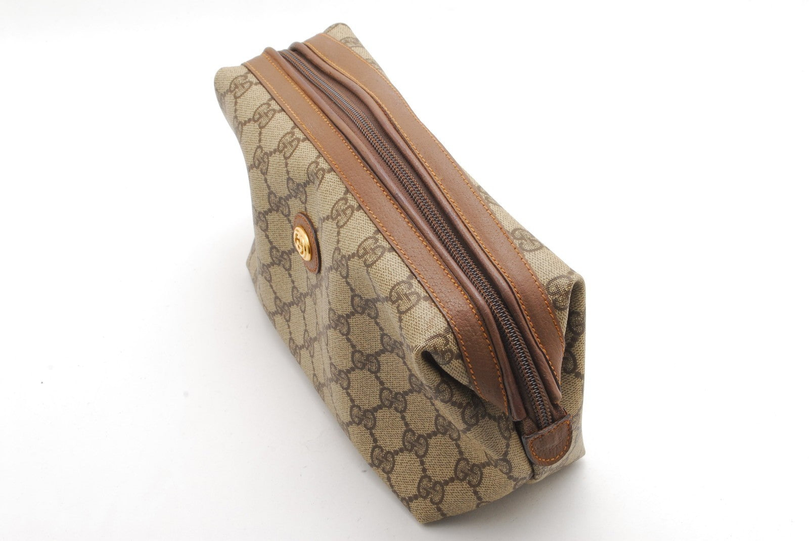 Gucci Pouch Clutch Bag - Brown, Leather
