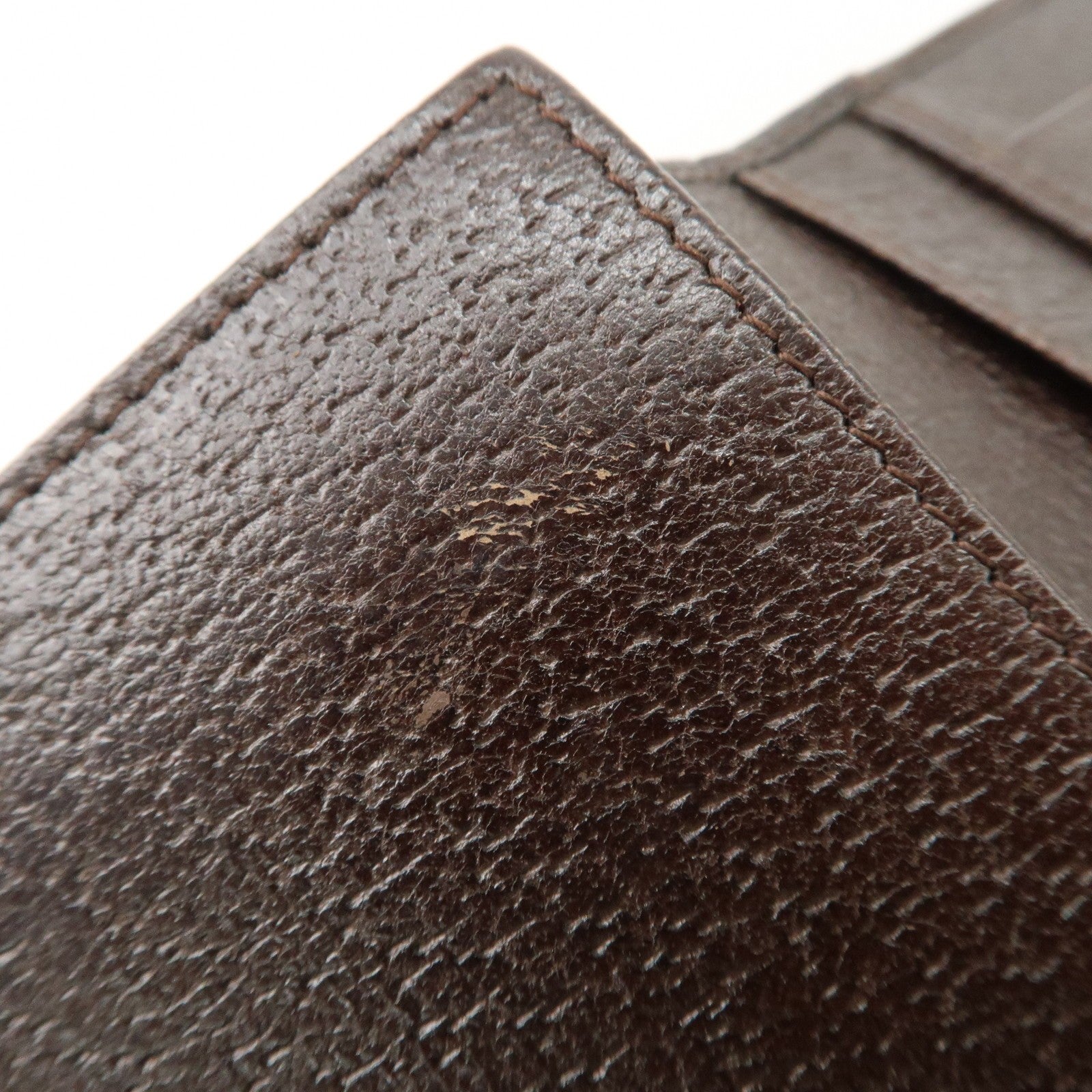 Gucci GG Canvas Leather Bi-fold Long Wallet - Dark Brown, Leather