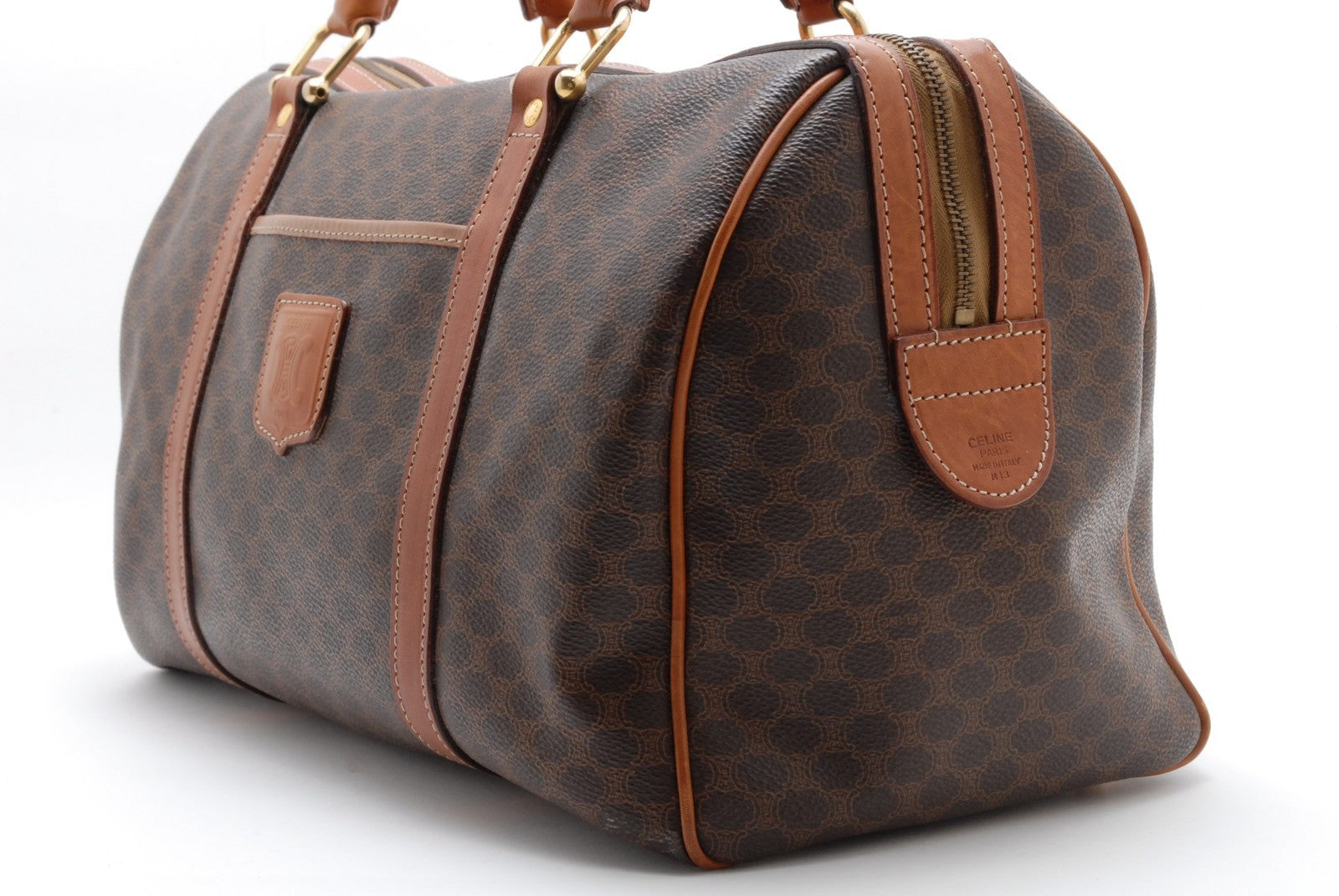 Celine Macadam Boston Bag - Brown, PVC Leather