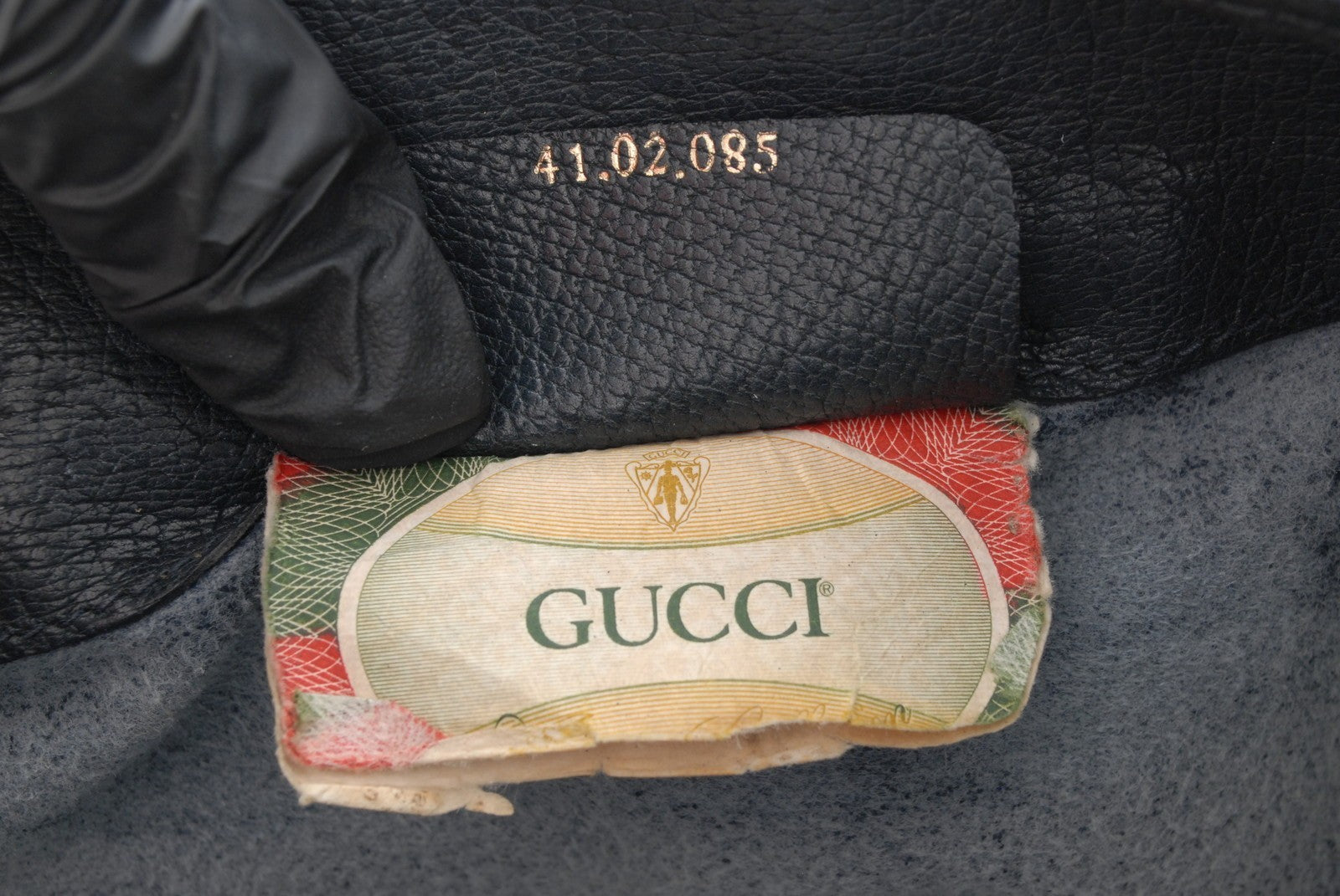 Gucci Vintage GG Sherry Line Drawstring Shoulder Bag - Navy, PVC Leather