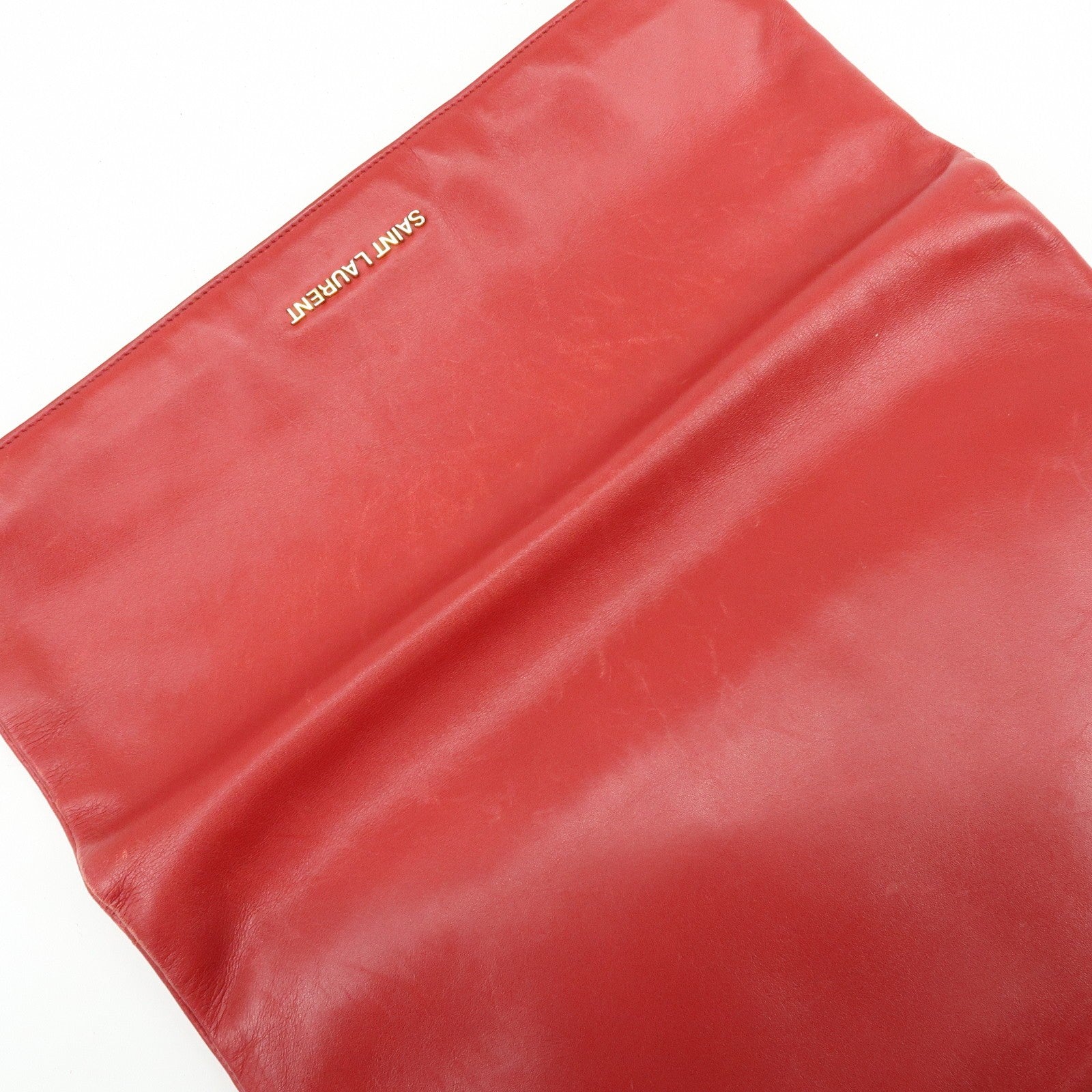 Saint Laurent Paris Clutch Bag - Red, Leather