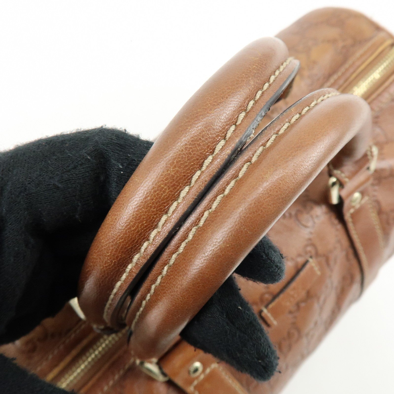 Gucci Boston Handbag - Brown, Guccissima Leather
