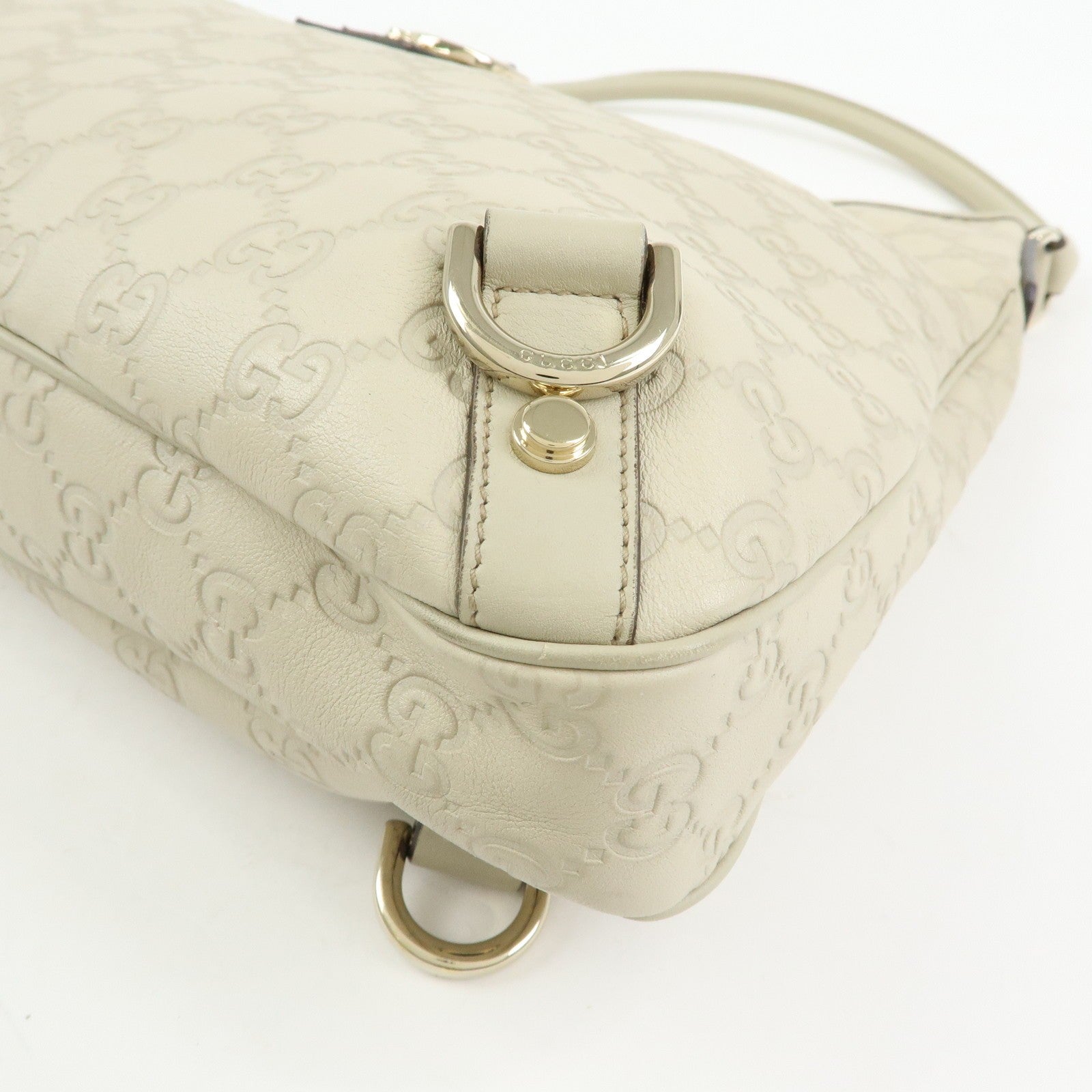 Gucci Abbey Guccissima Shoulder Bag - White, Leather