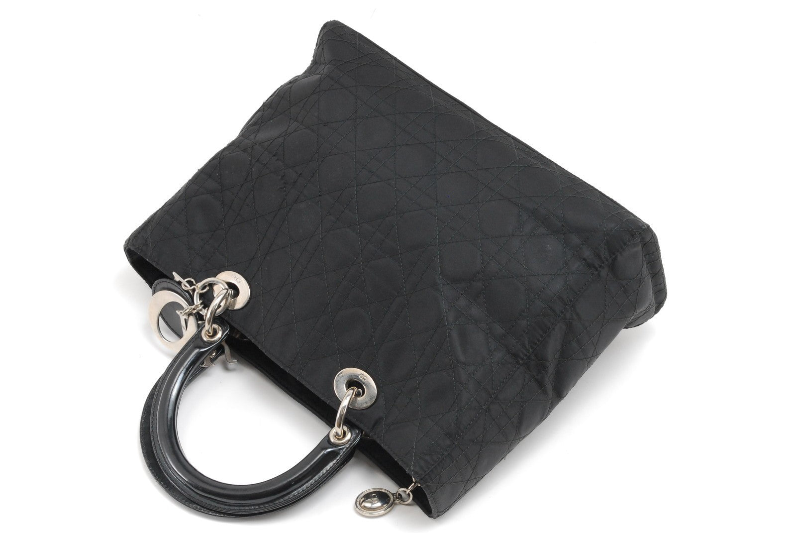 Christian Dior Lady Dior Tote Hand Bag - Black, Nylon