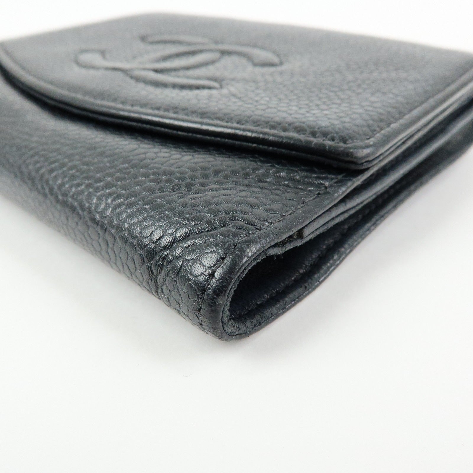 CHANEL COCO Mark Compact Wallet - Black, Caviarskin