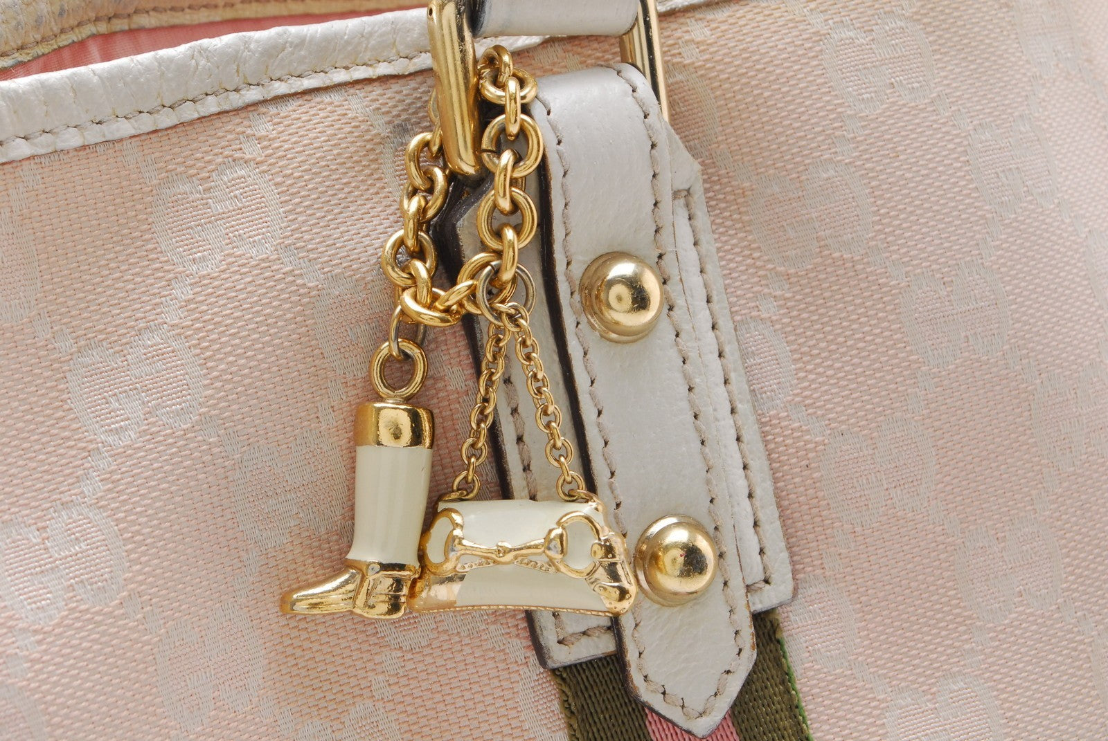 Gucci Sherry Line Hand Tote Shoulder Bag - Pink, Canvas