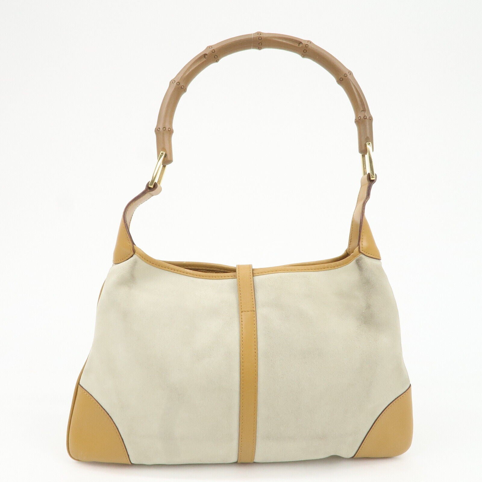 Gucci Bamboo Shoulder Bag - Gray Brown, Suede Leather