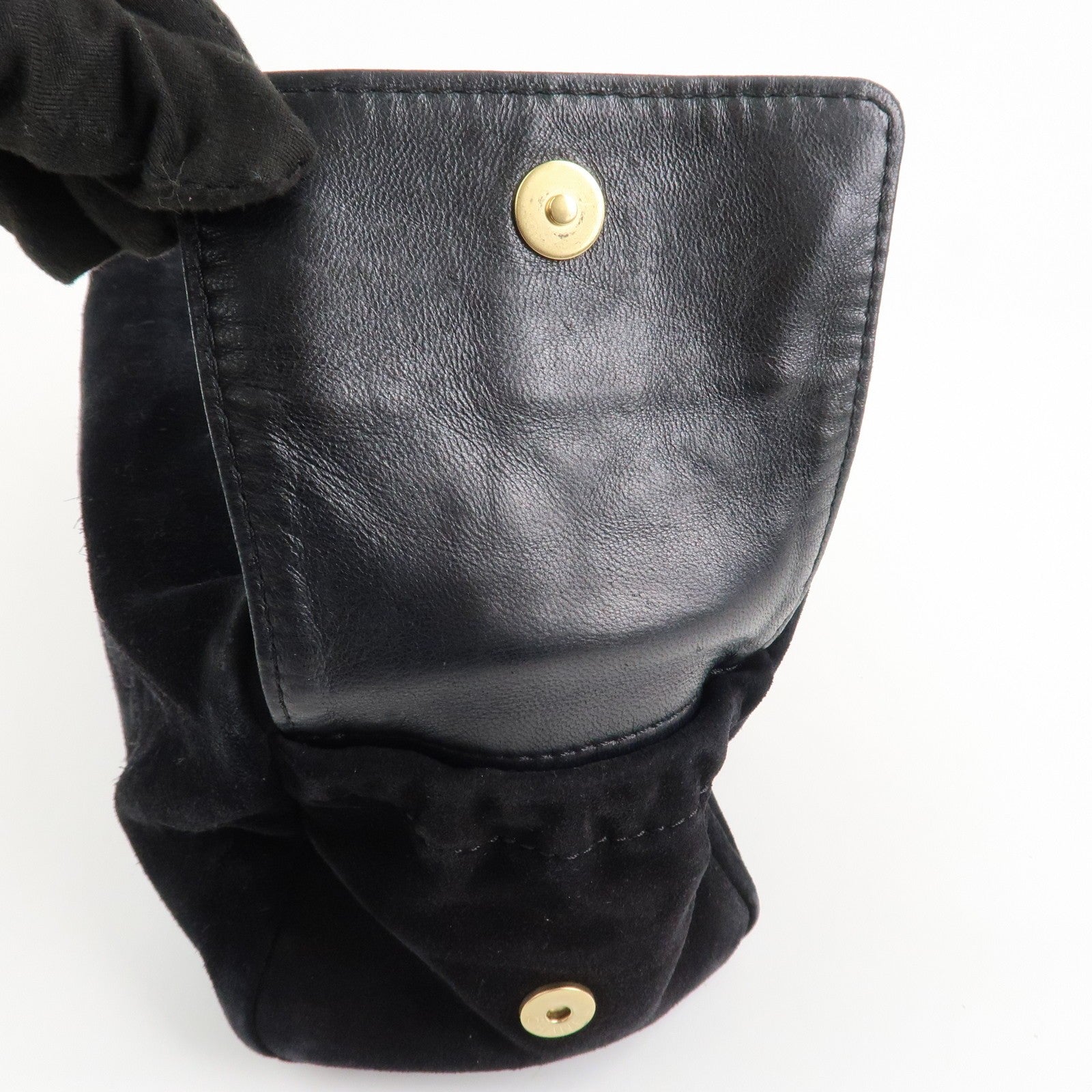 Chanel COCO Mark Shoulder Bag - Black, Suede Leather