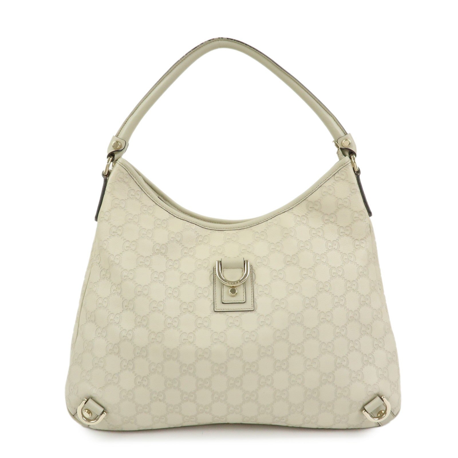 Gucci Abbey Guccissima Shoulder Bag - White, Leather