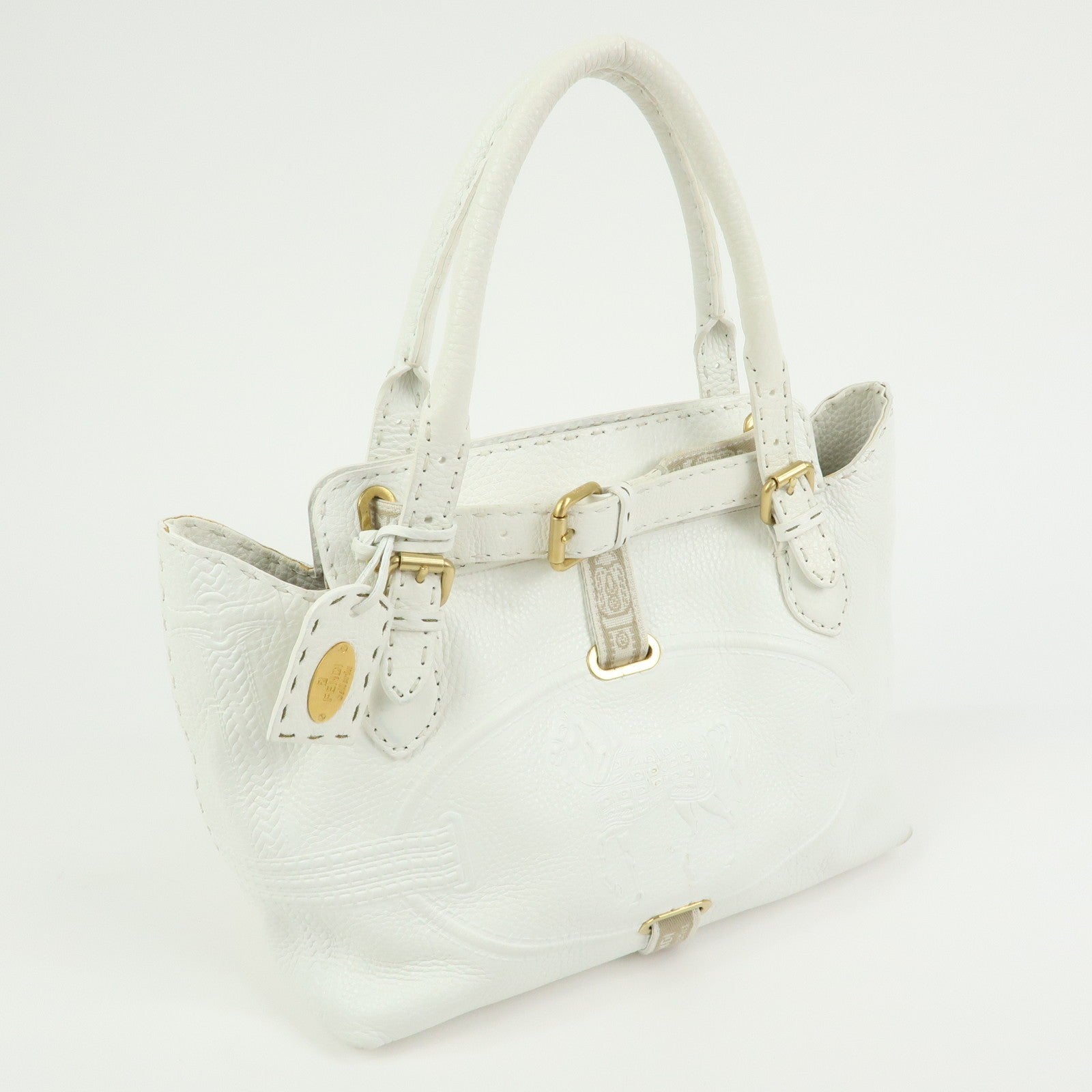 Fendi Hand Tote Bag - White, Leather