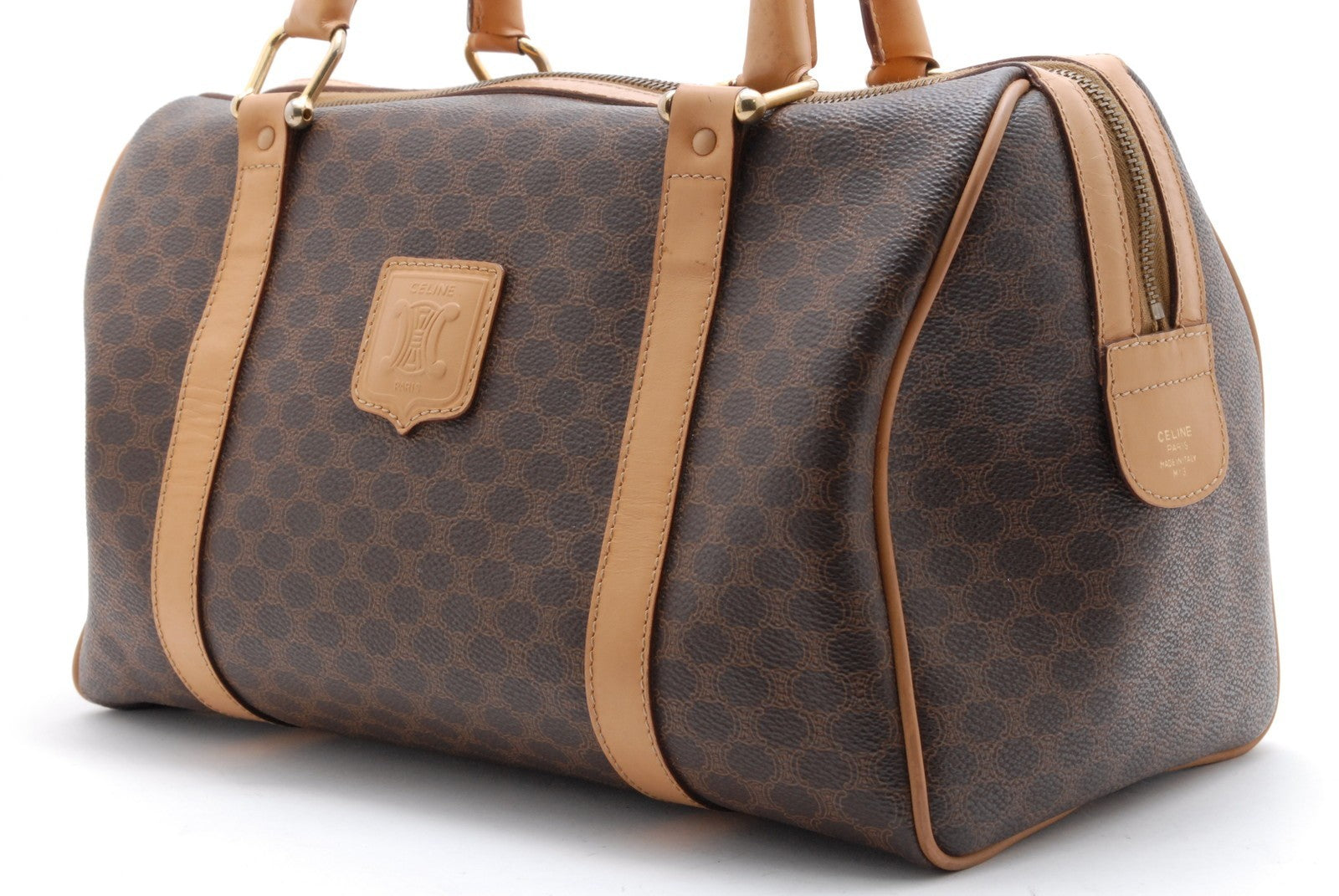 Celine Macadam Boston Bag - Brown, PVC Leather