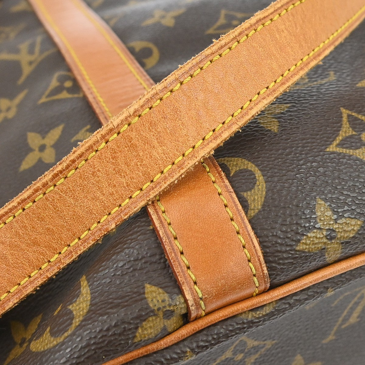 Louis Vuitton Sac Shopping Shoulder Bag - Browns, Monogram Canvas, Leather
