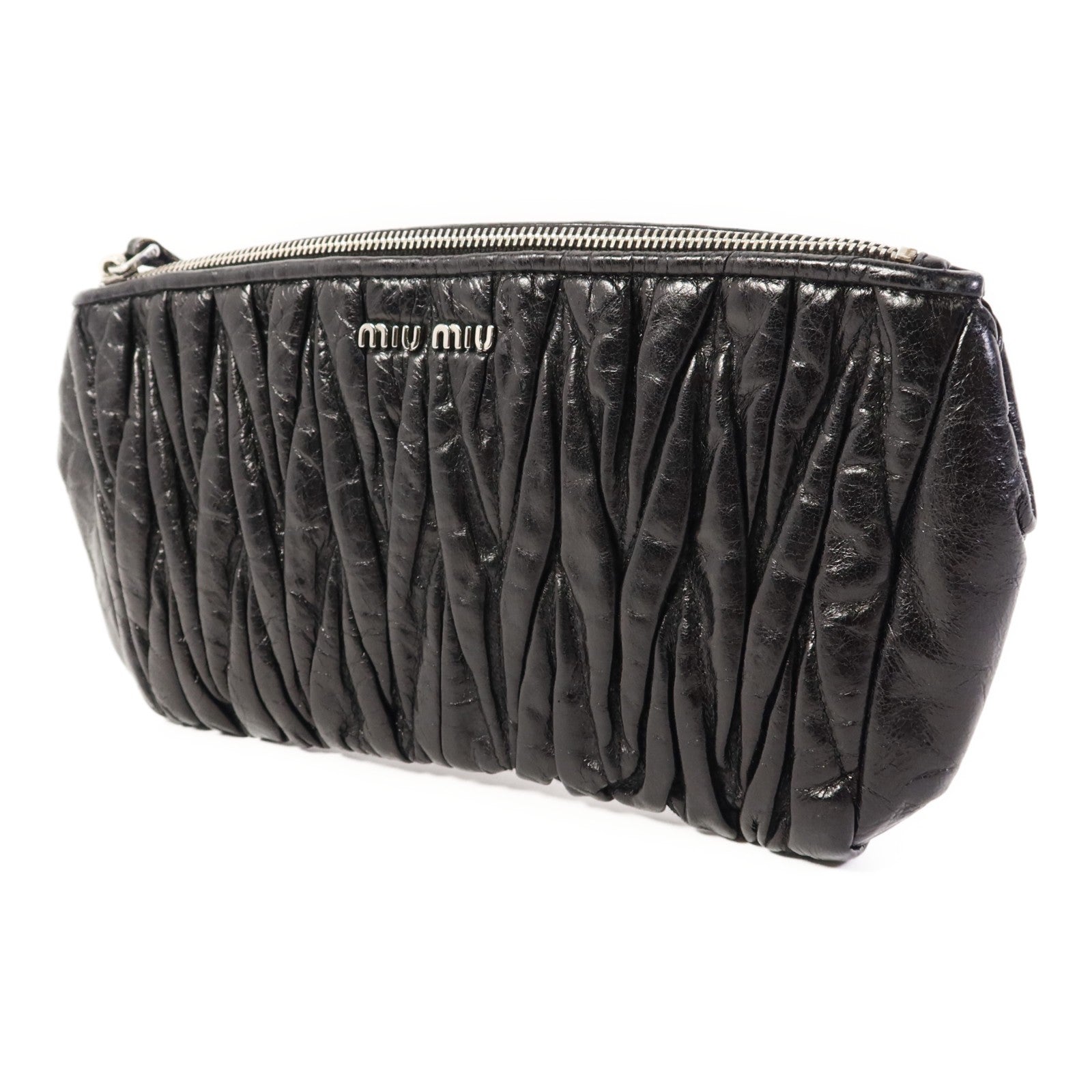Miu Miu SHW Pouch - Black, Calfskin Leather