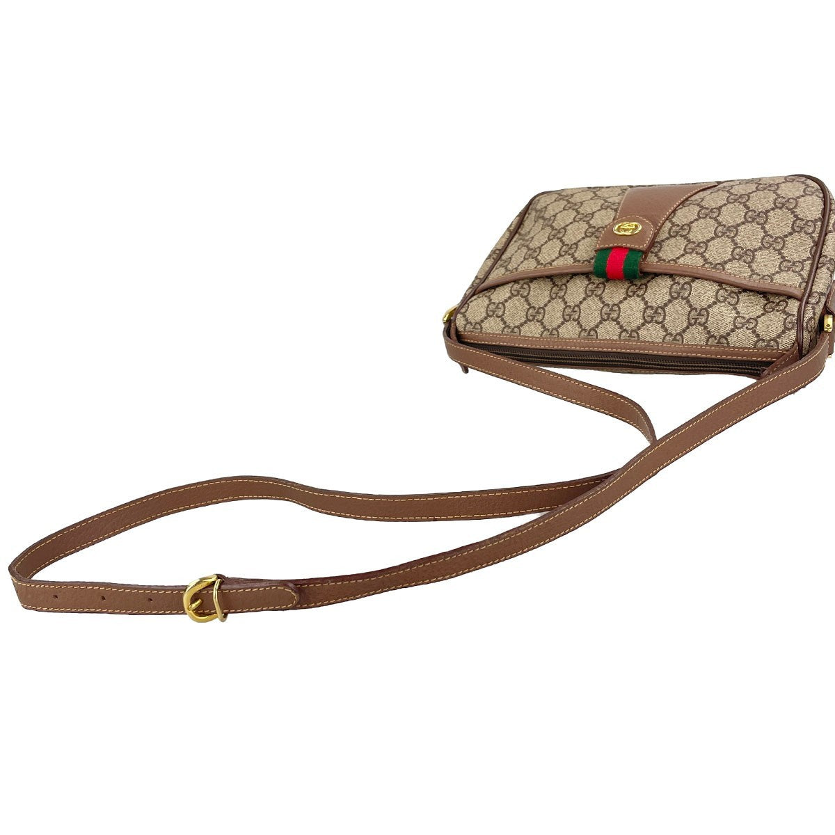 Gucci Sherry Line Shoulder Bag - Beige, Brown, Leather, PVC