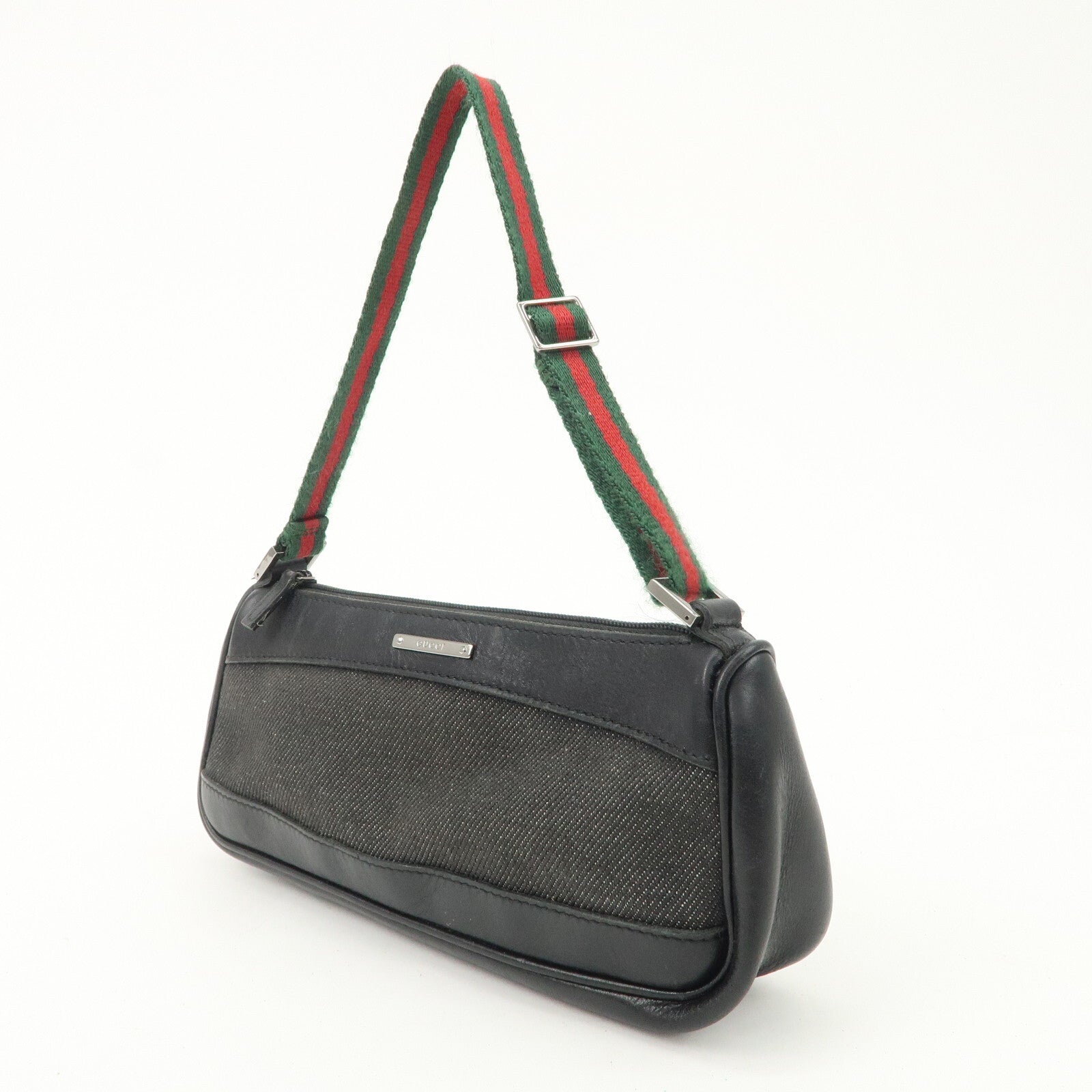 Gucci Sherry Accessory Pouch - Black, Canvas, Leather