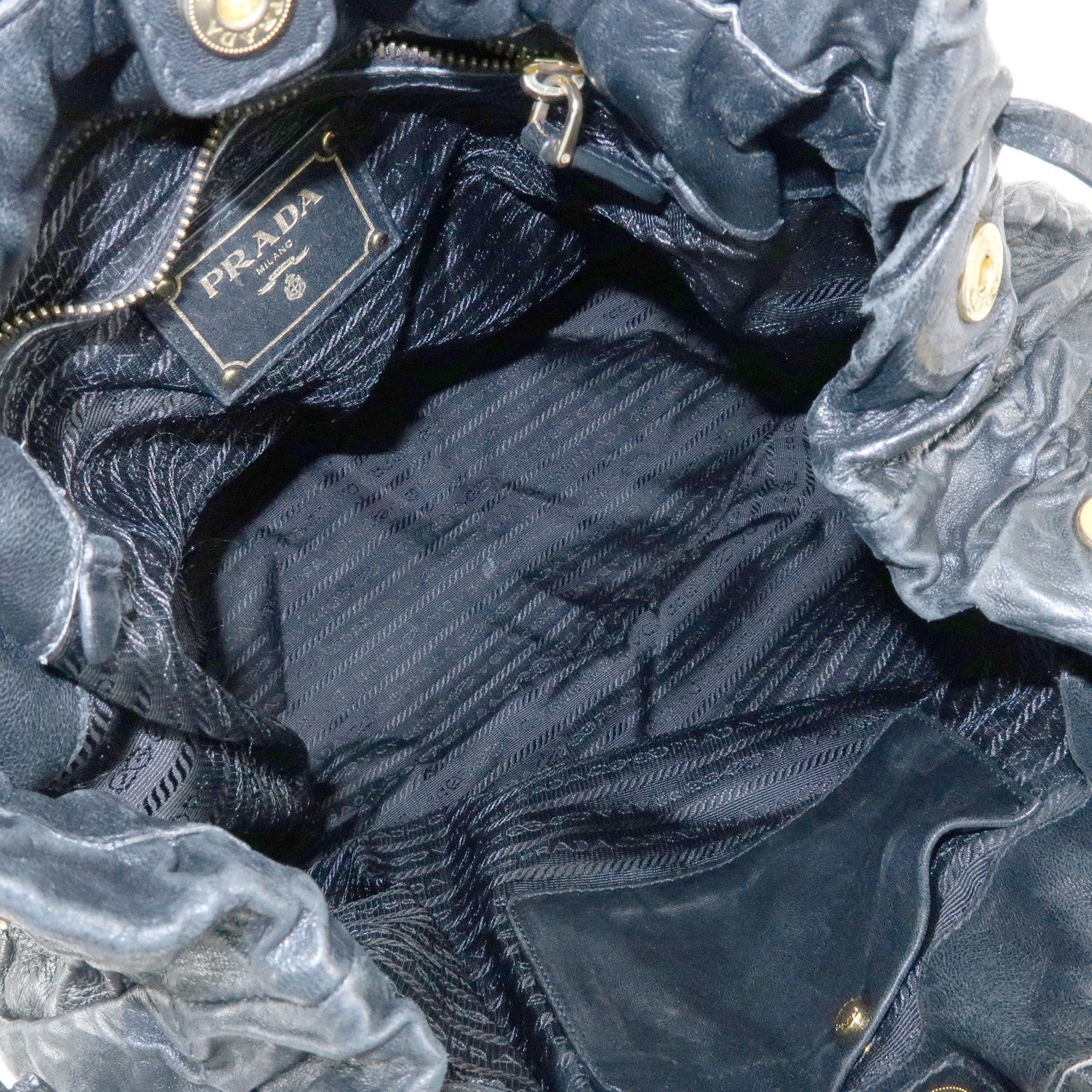 Prada Drawstring Shoulder Bag - Black, Leather