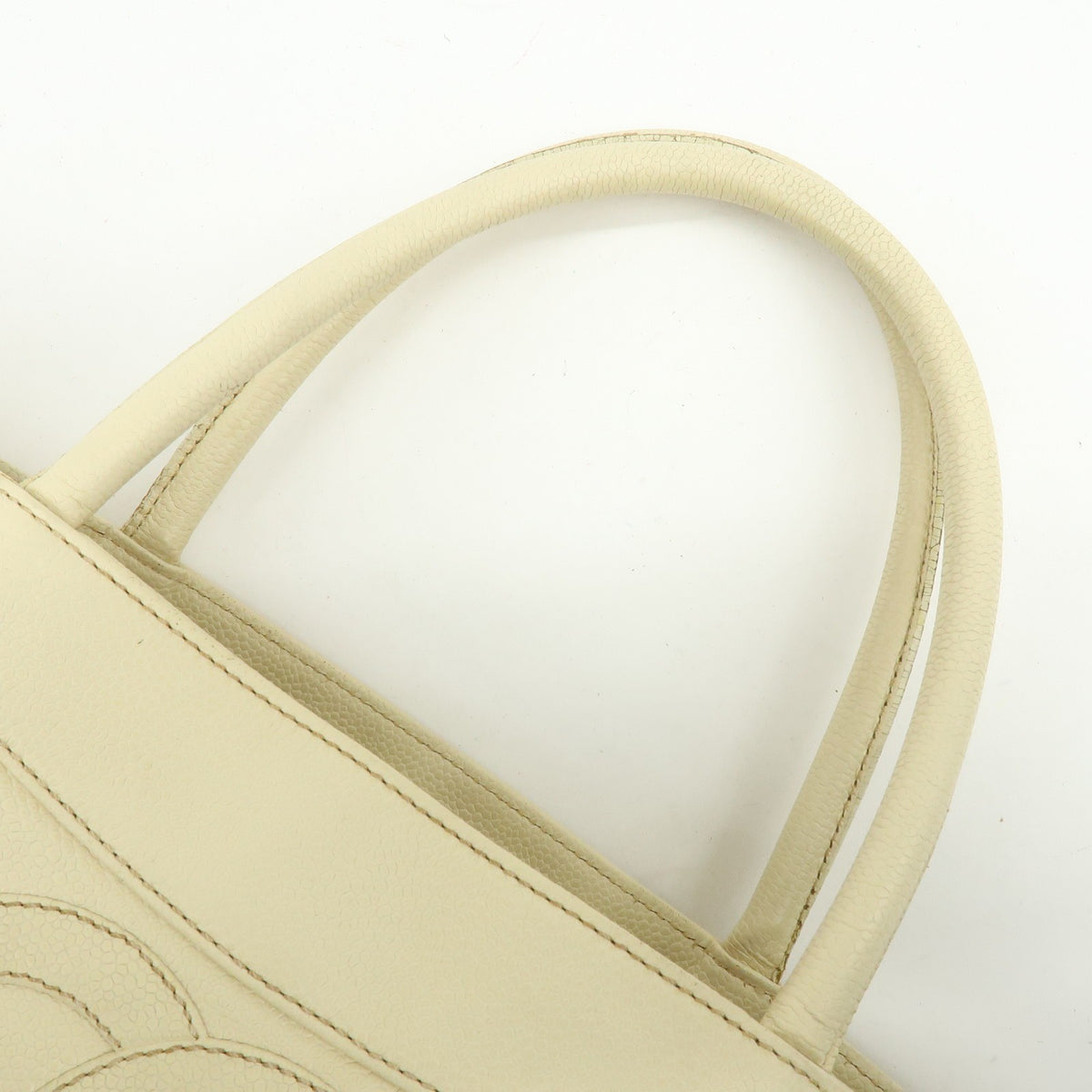Chanel Coco Mark Caviarskin Tote Bag - Ivory, Leather