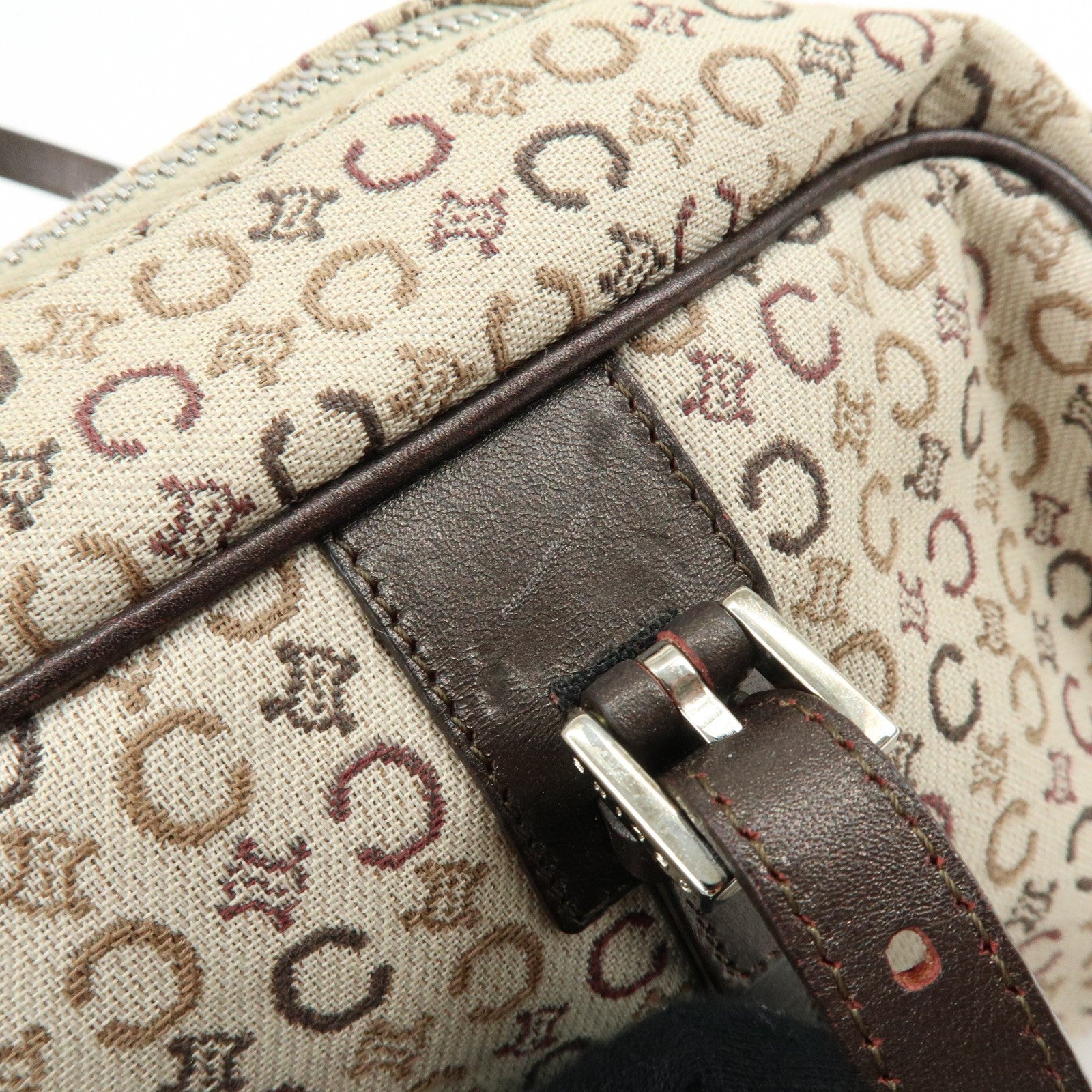 Celine C Macadam Hand Bag - Beige, Canvas and Leather