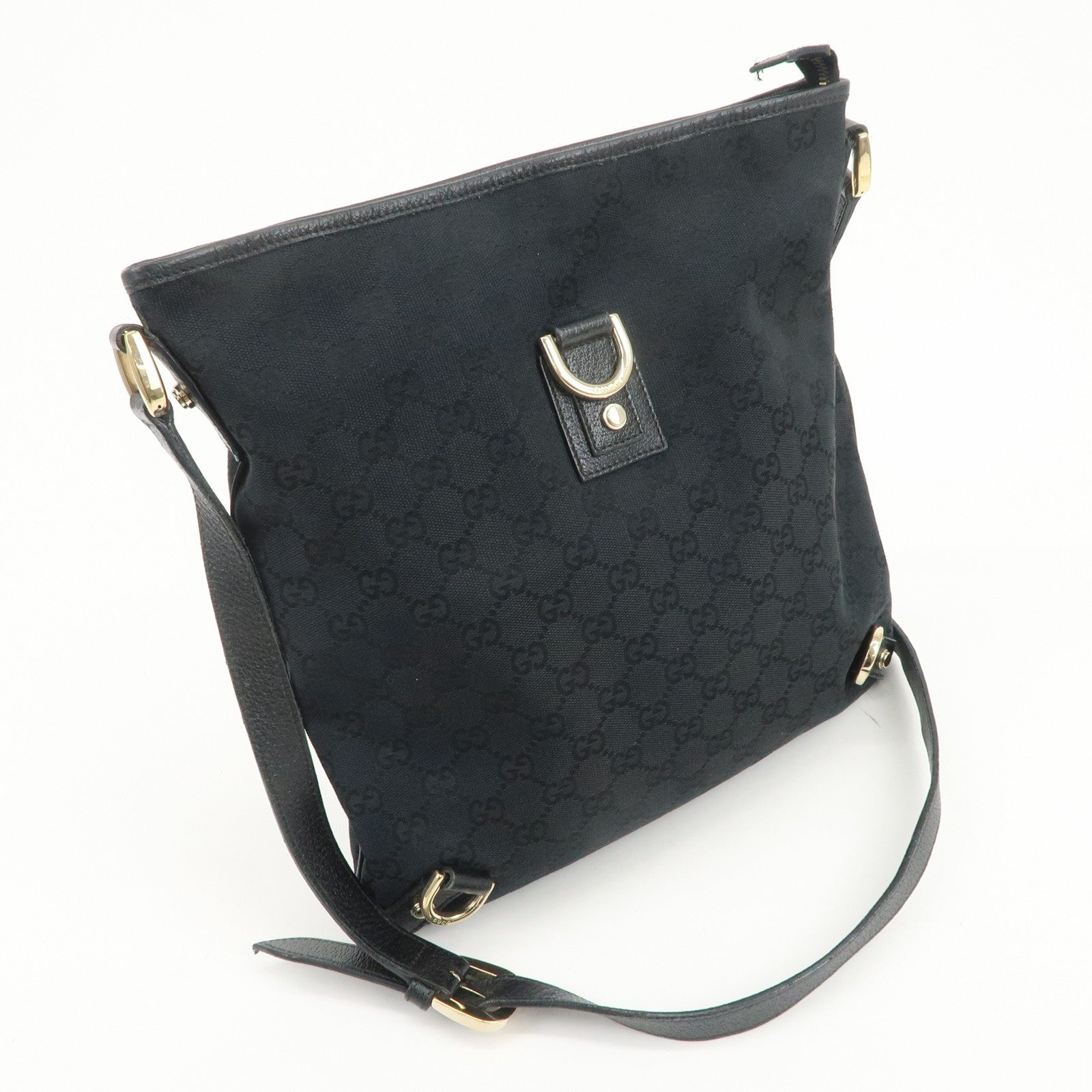 Gucci Abbey Shoulder Bag - Black, GG Canvas, Leather
