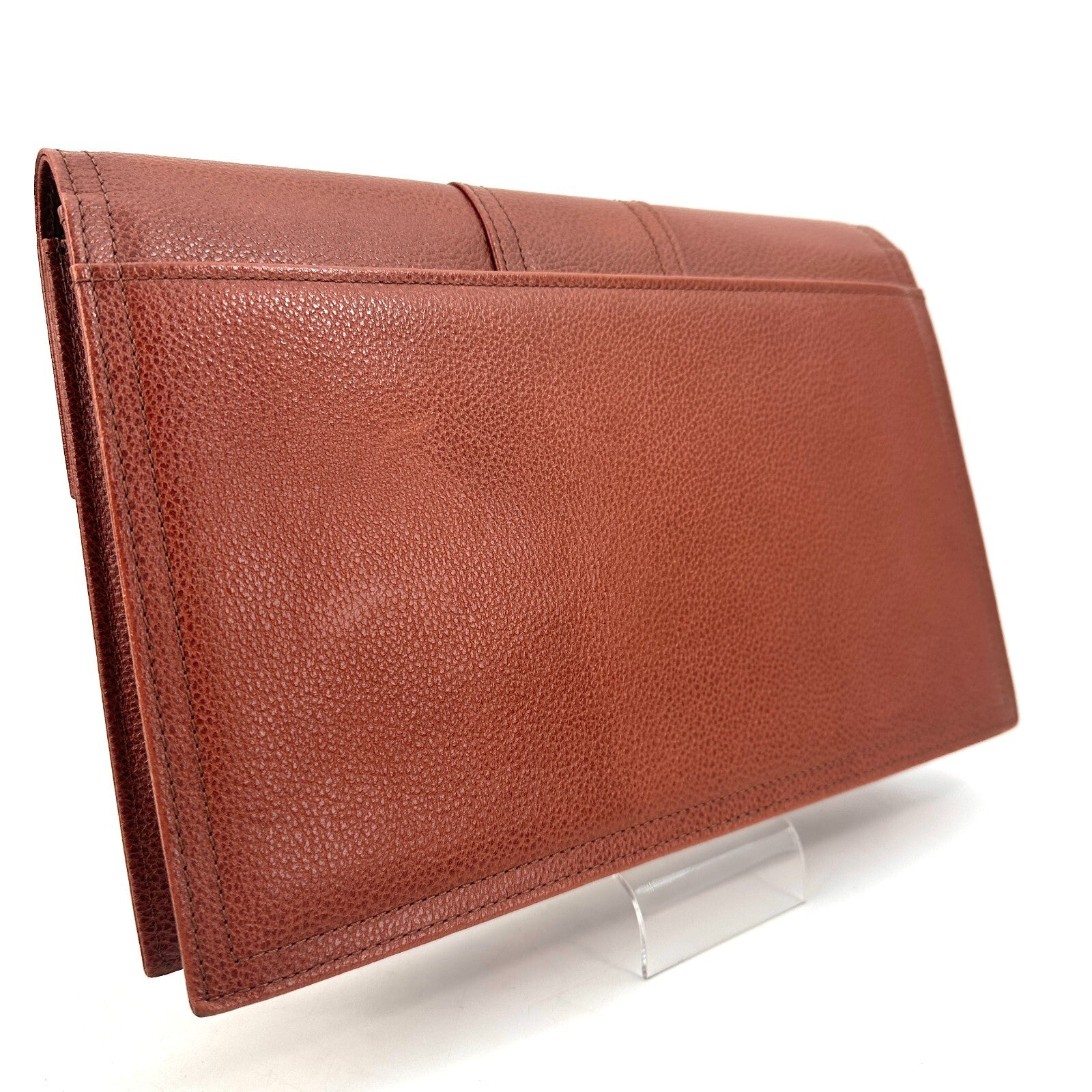 Saint Laurent YSL Clutch Bag - Brown, Leather