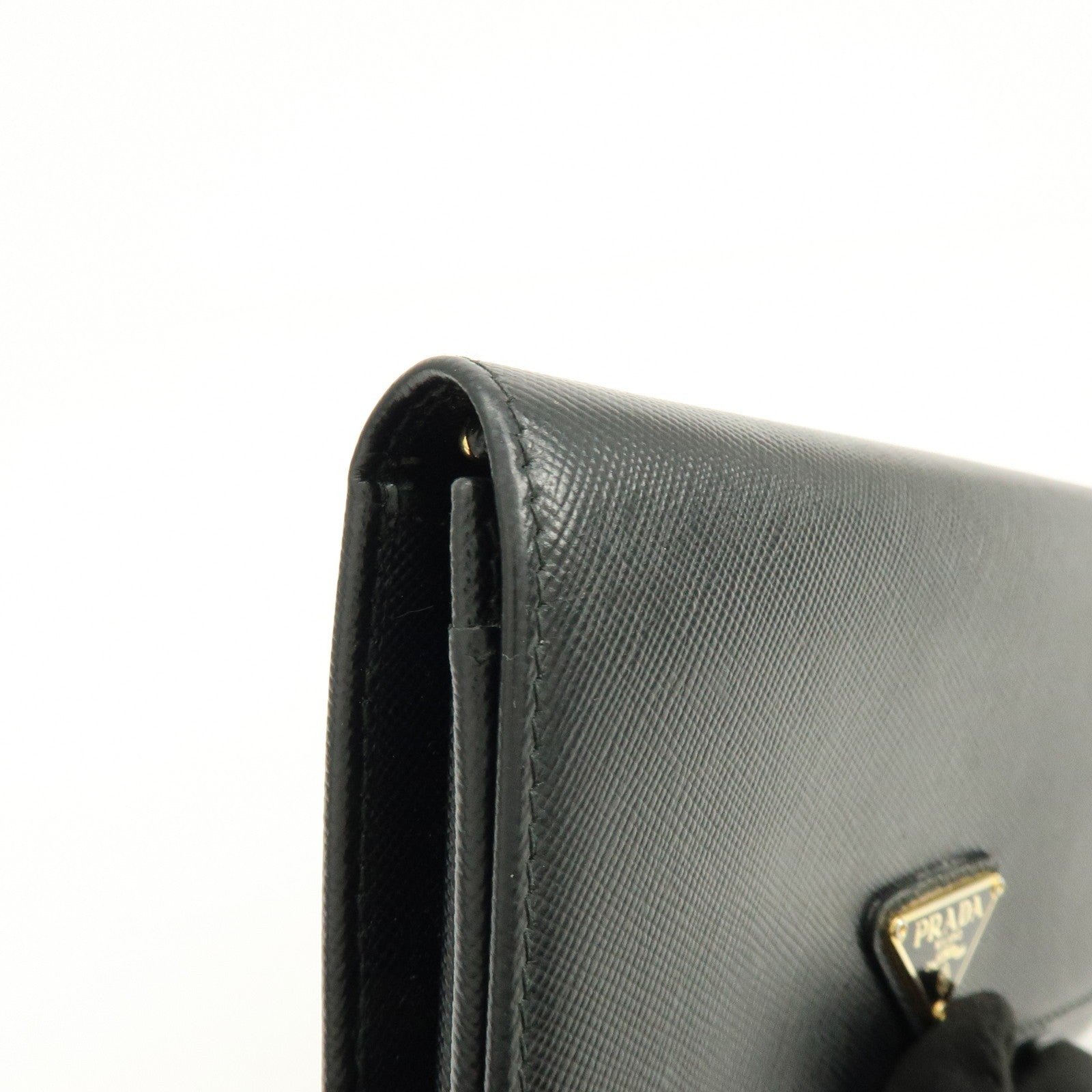 Prada Triangle Logo Wallet - Black, Saffiano Leather