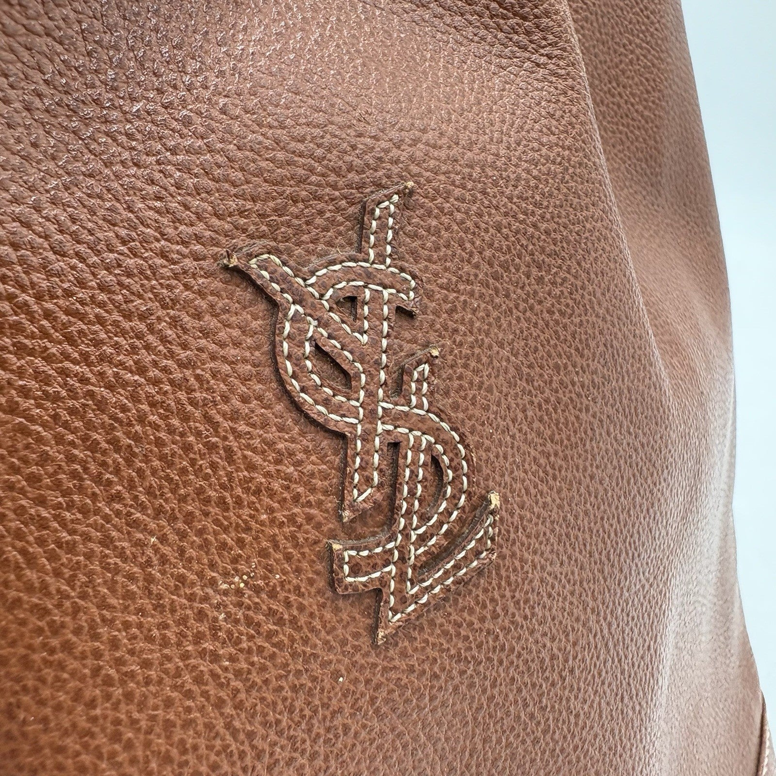 Saint Laurent Yves Cassandra Shoulder Bag - Brown, Leather