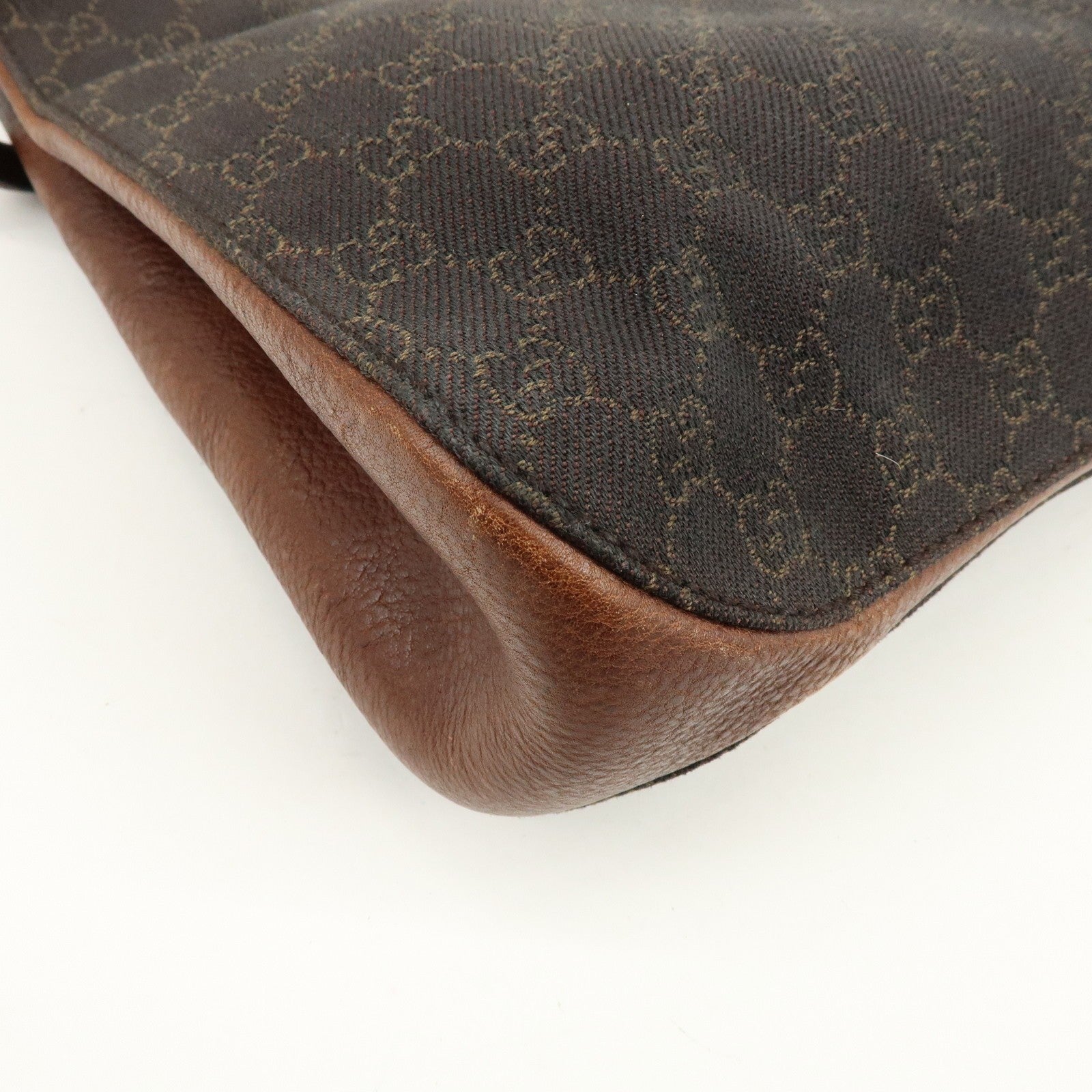 Gucci Denim Tote Bag - Brown, GG Canvas, Leather