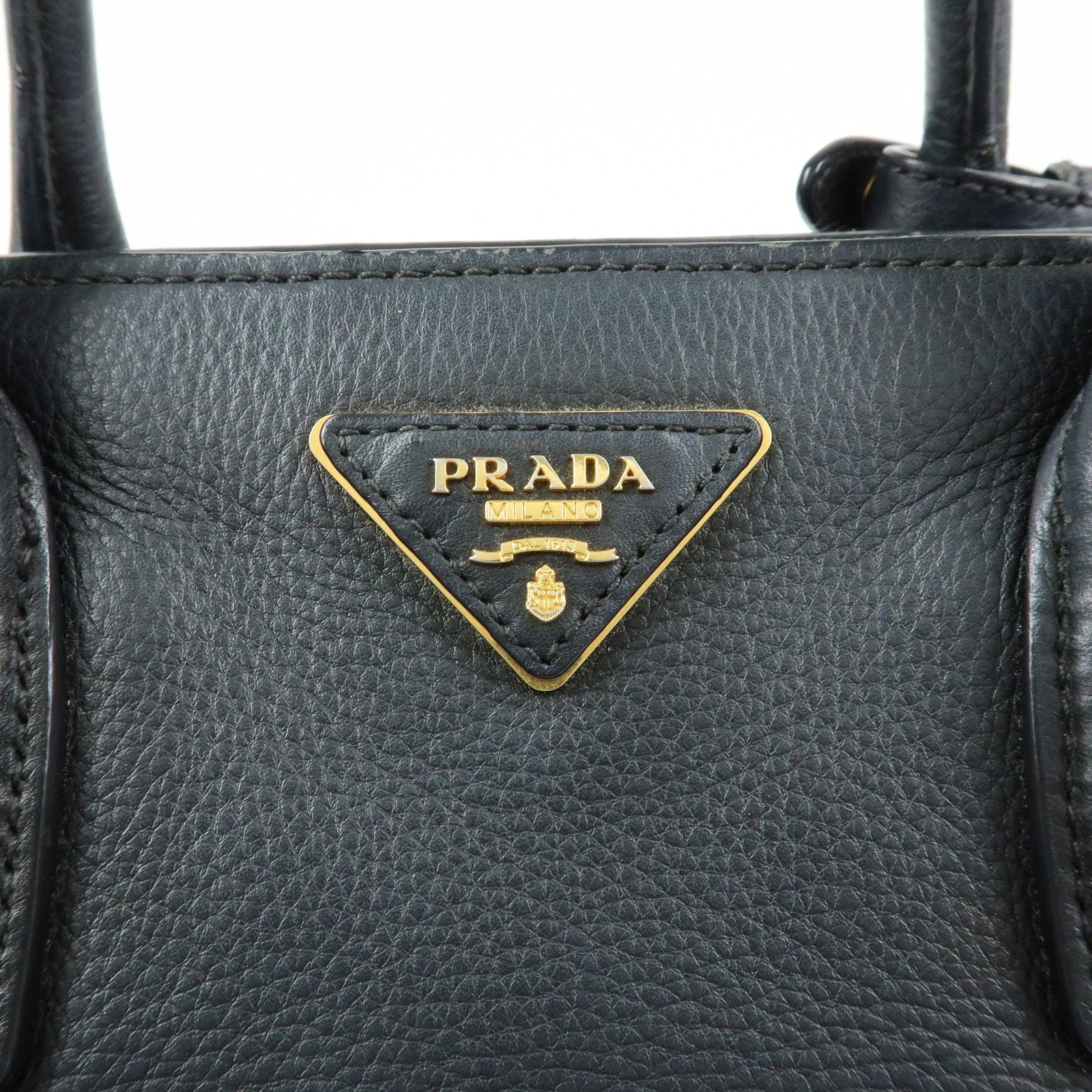 Prada 2way Bag Handbag - Black, Calf Leather