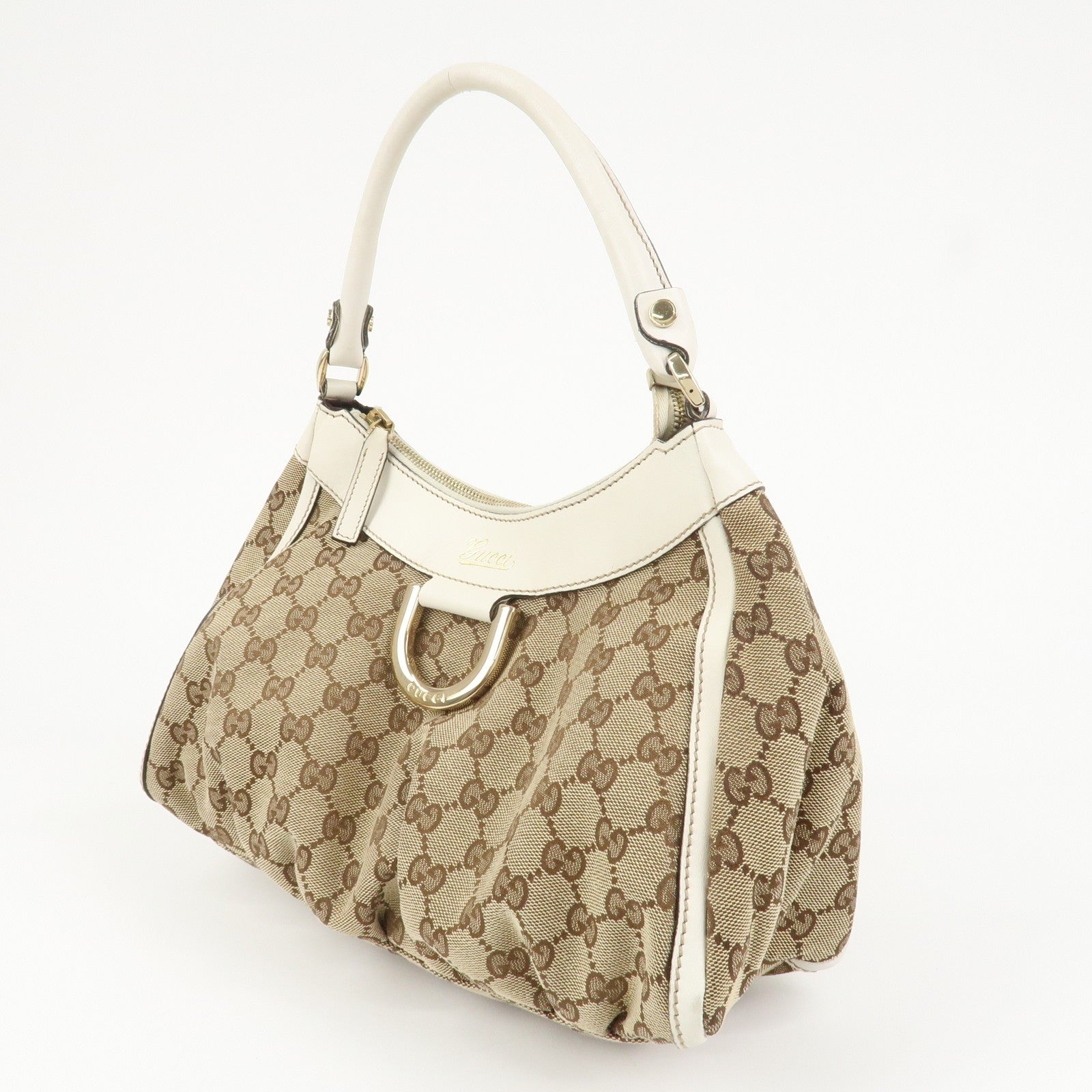 Gucci Abbey Shoulder Bag - Beige White, GG Canvas Leather